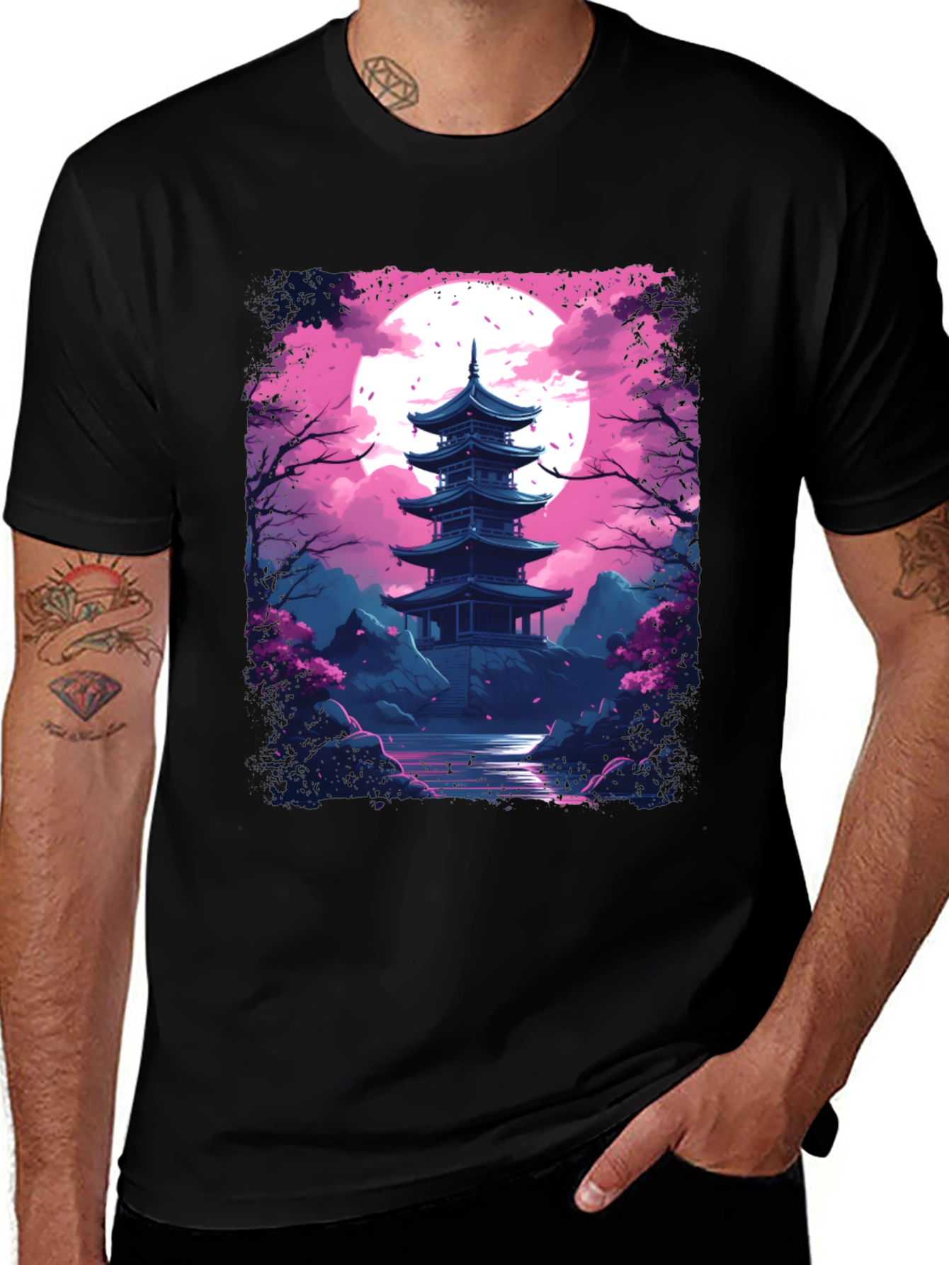 Variant 2 of Japanese Pagoda T-Shirt - Artistic Graphic Tee
