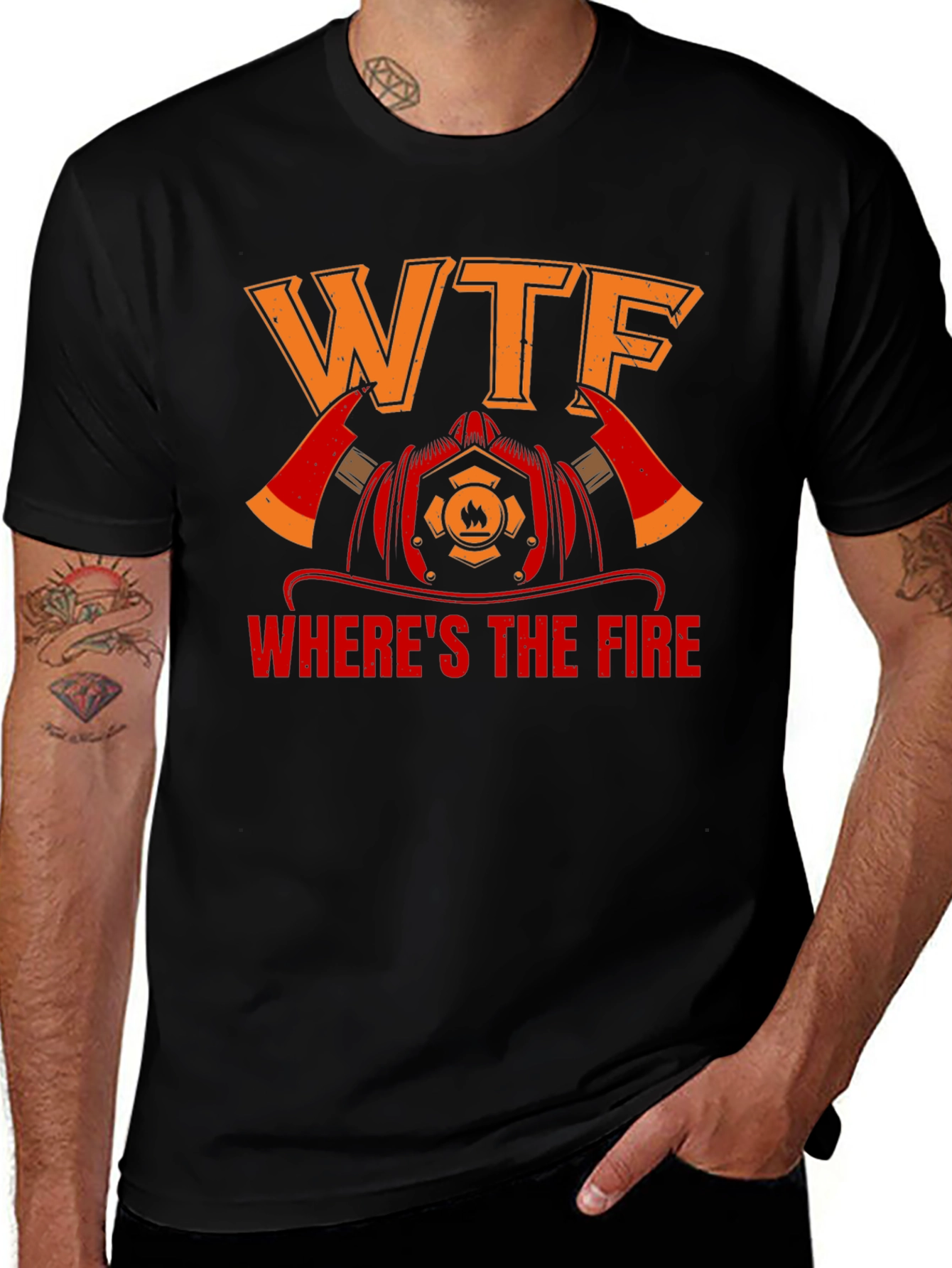 Variant 26 of WTF Where's The Fire? Graphic Tee - Firefighter Humor T-Shirt