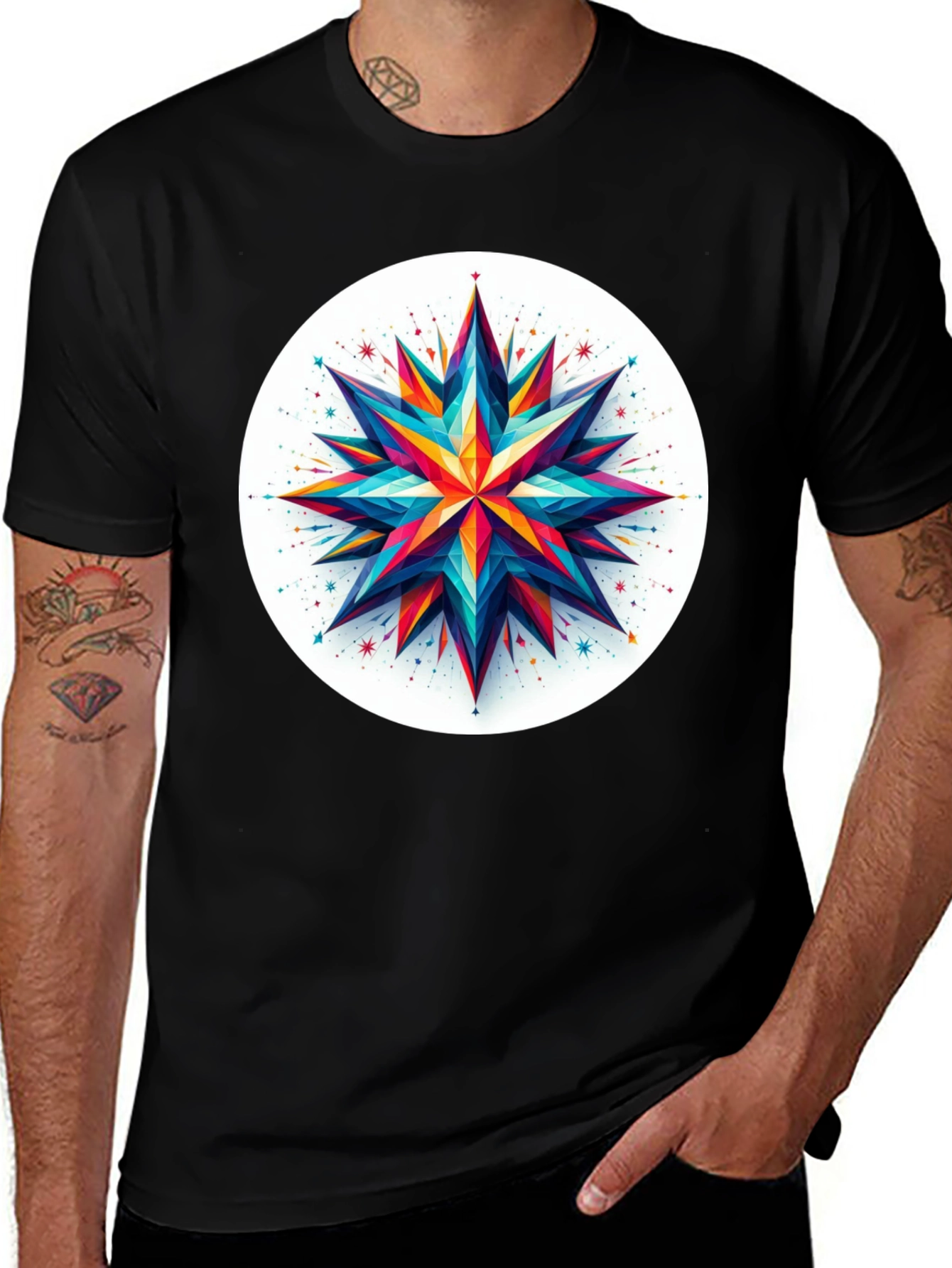Variant 18 of Geometric Star Graphic Tee - Modern Art Shirt