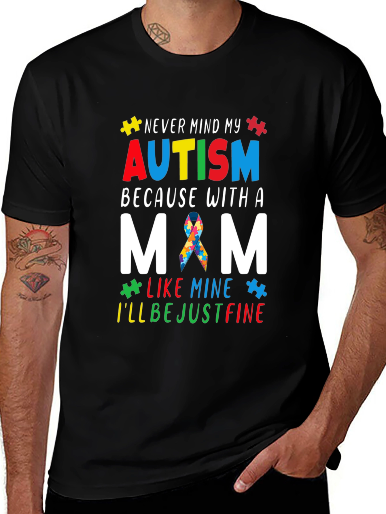 Variant 21 of Autism Awareness Mom Graphic T-Shirt