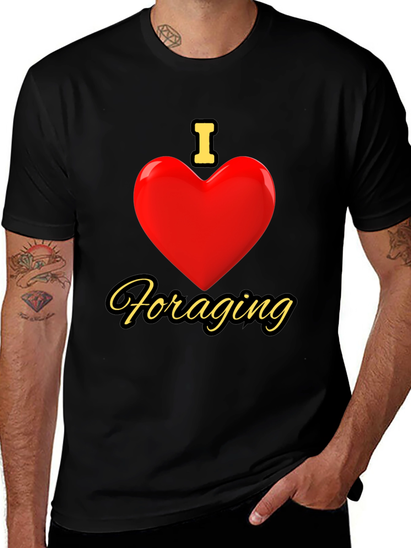 Variant 14 of I Love Foraging Black T-Shirt