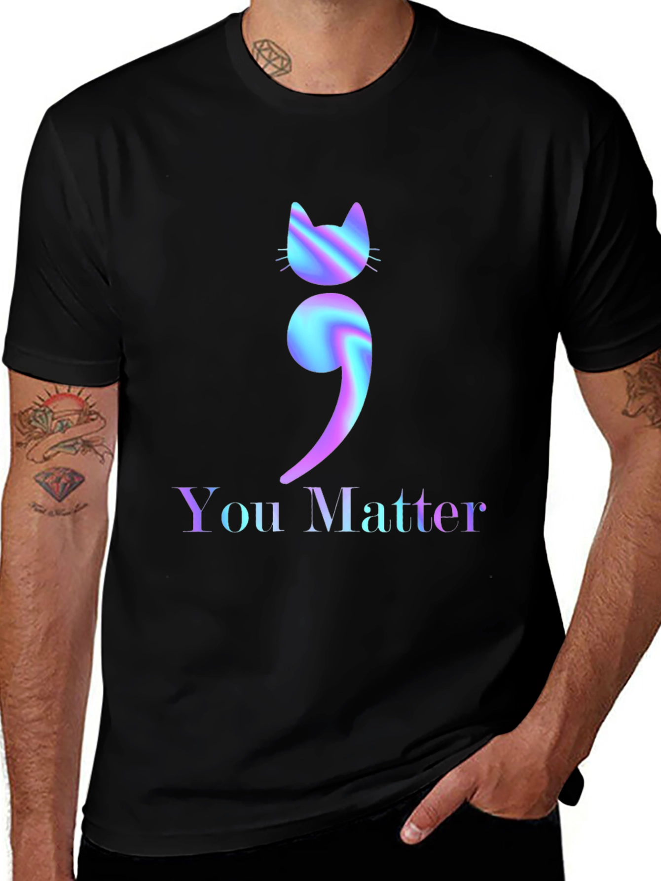 You Matter Cat Semicolon Graphic Tee