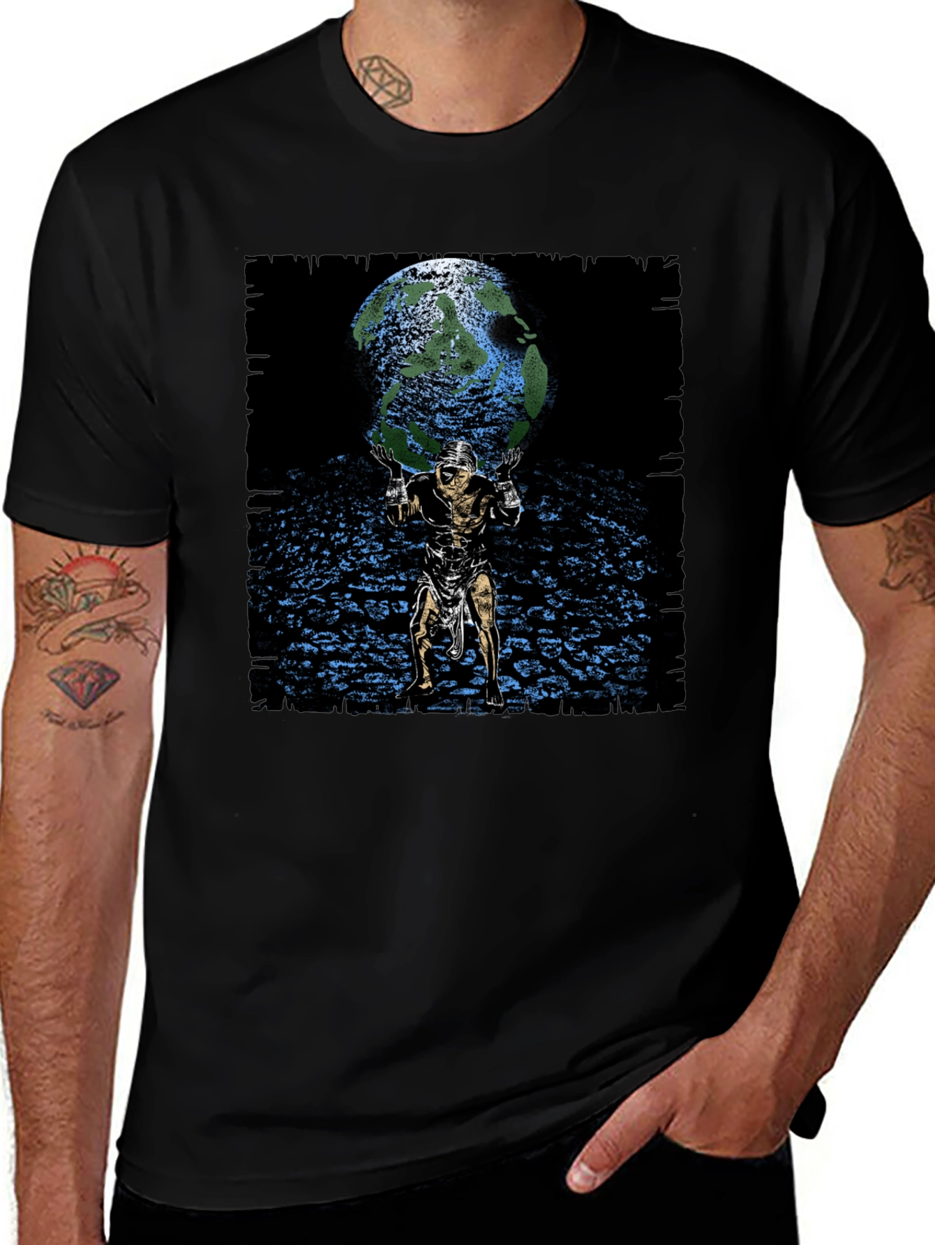 Atlas Holding World Graphic Tee - Black