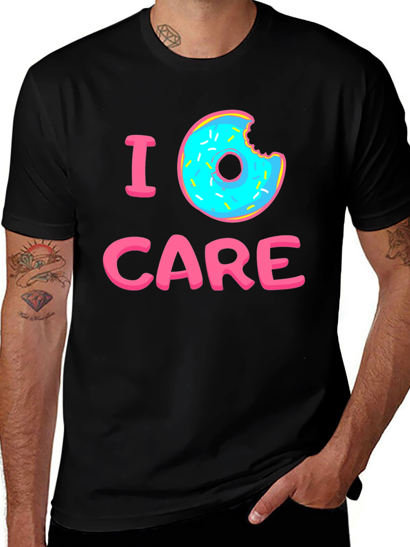Variant 9 of I Donut Care Graphic T-Shirt - Black