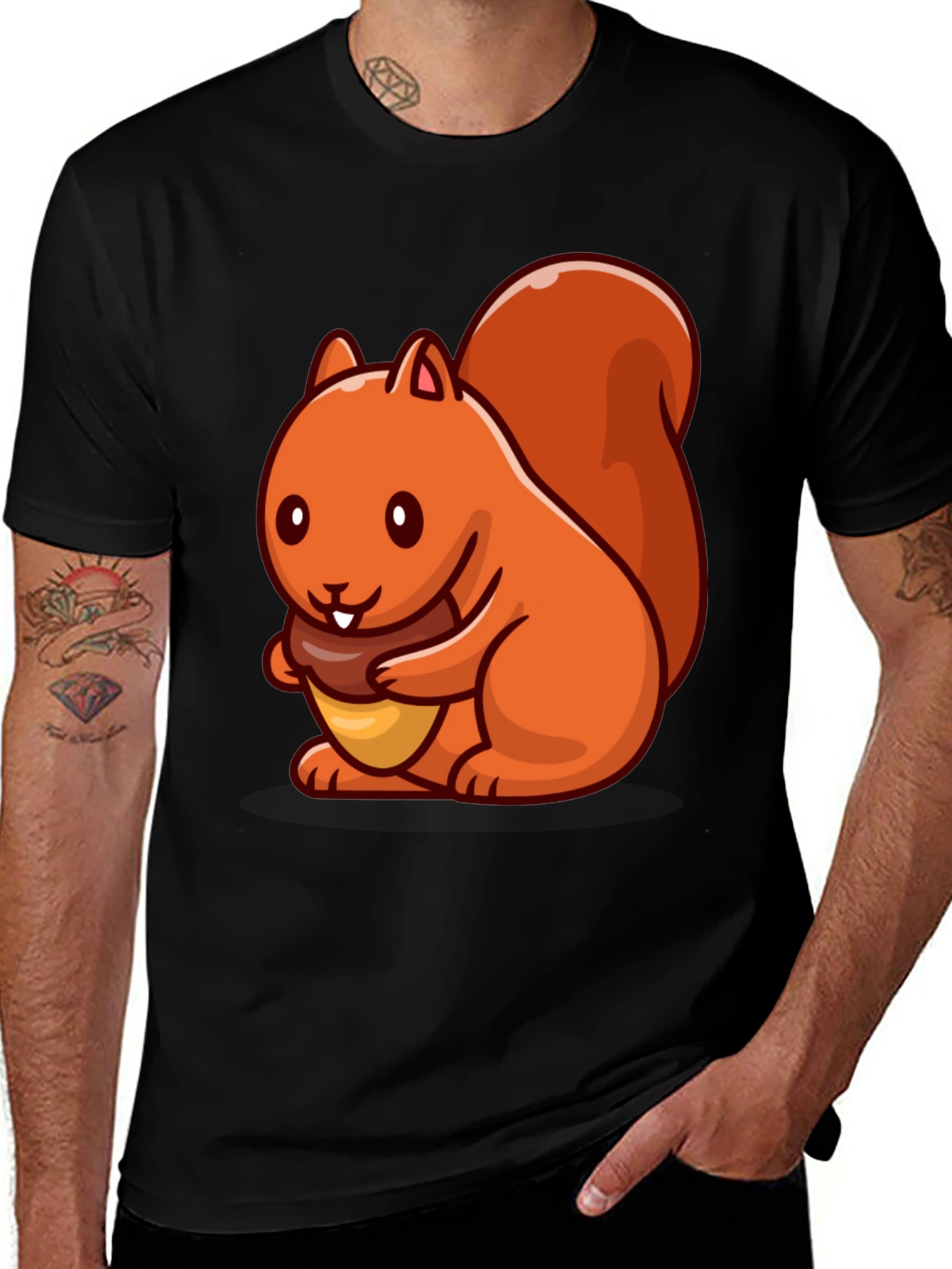 Variant 8 of Squirrel Holding Acorn Graphic Tee