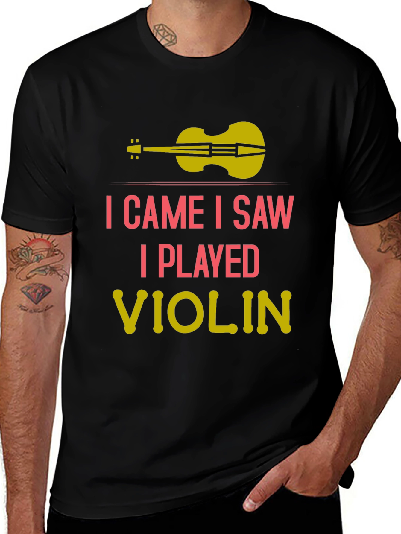 Variant 14 of I Came I Saw I Played Violin T-Shirt