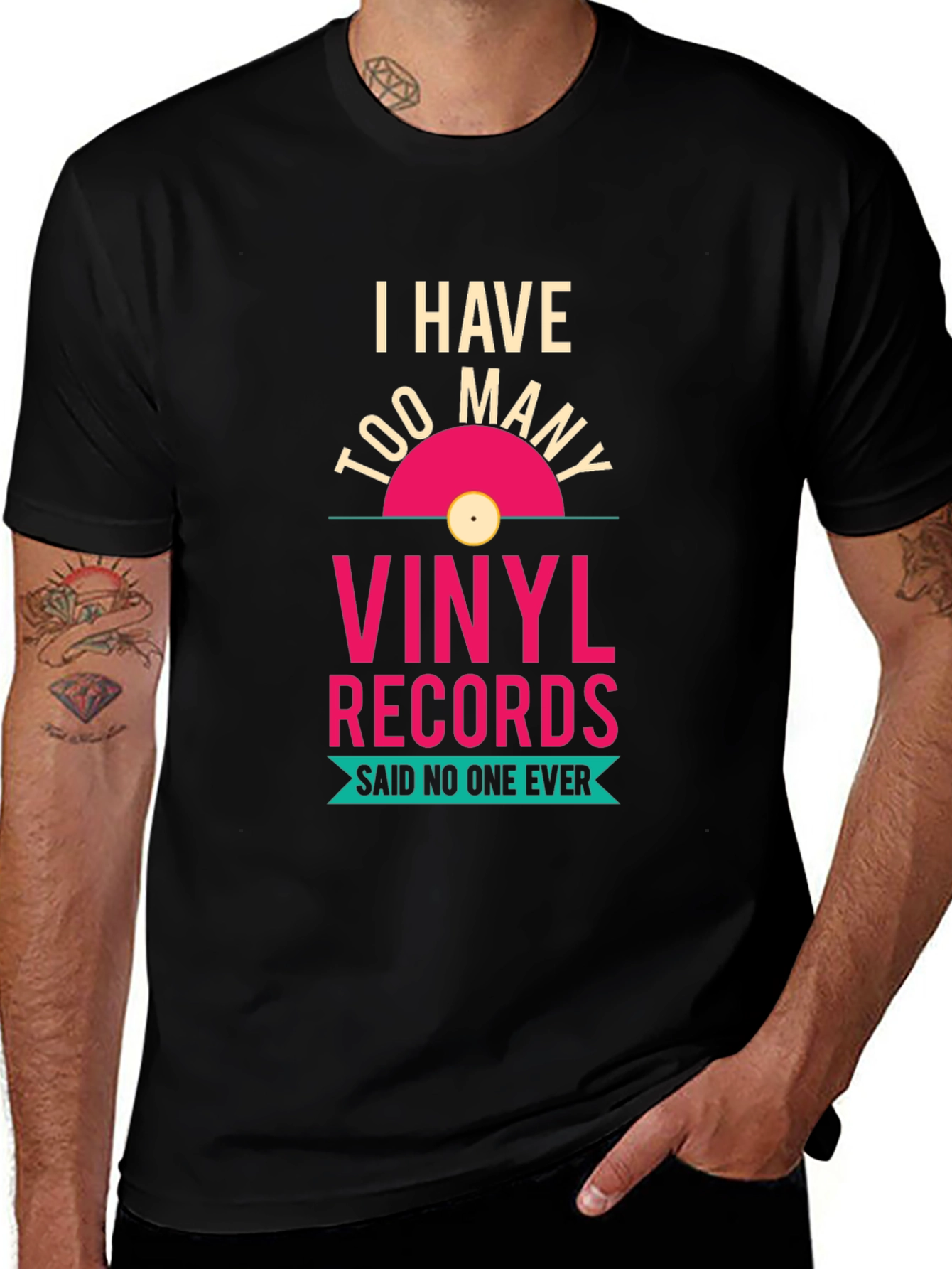 Variant 30 of Vinyl Record Lover's T-Shirt - Too Many Records!