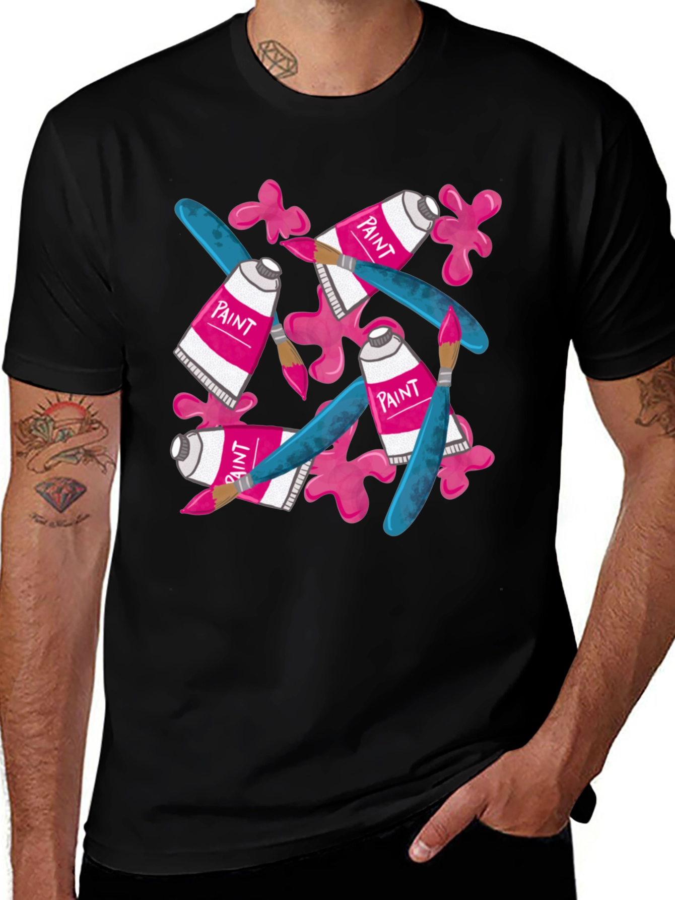 Paint Tubes and Brushes Graphic T-Shirt
