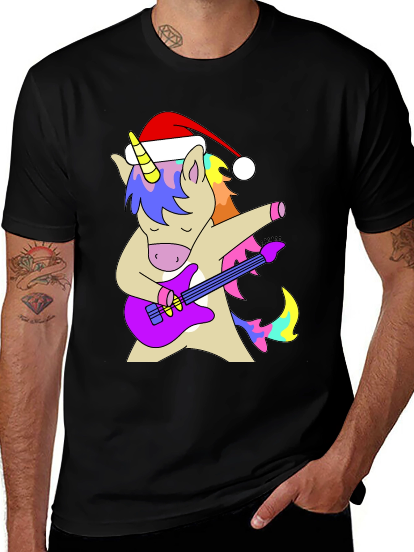 Variant 20 of Unicorn Guitarist Christmas T-Shirt
