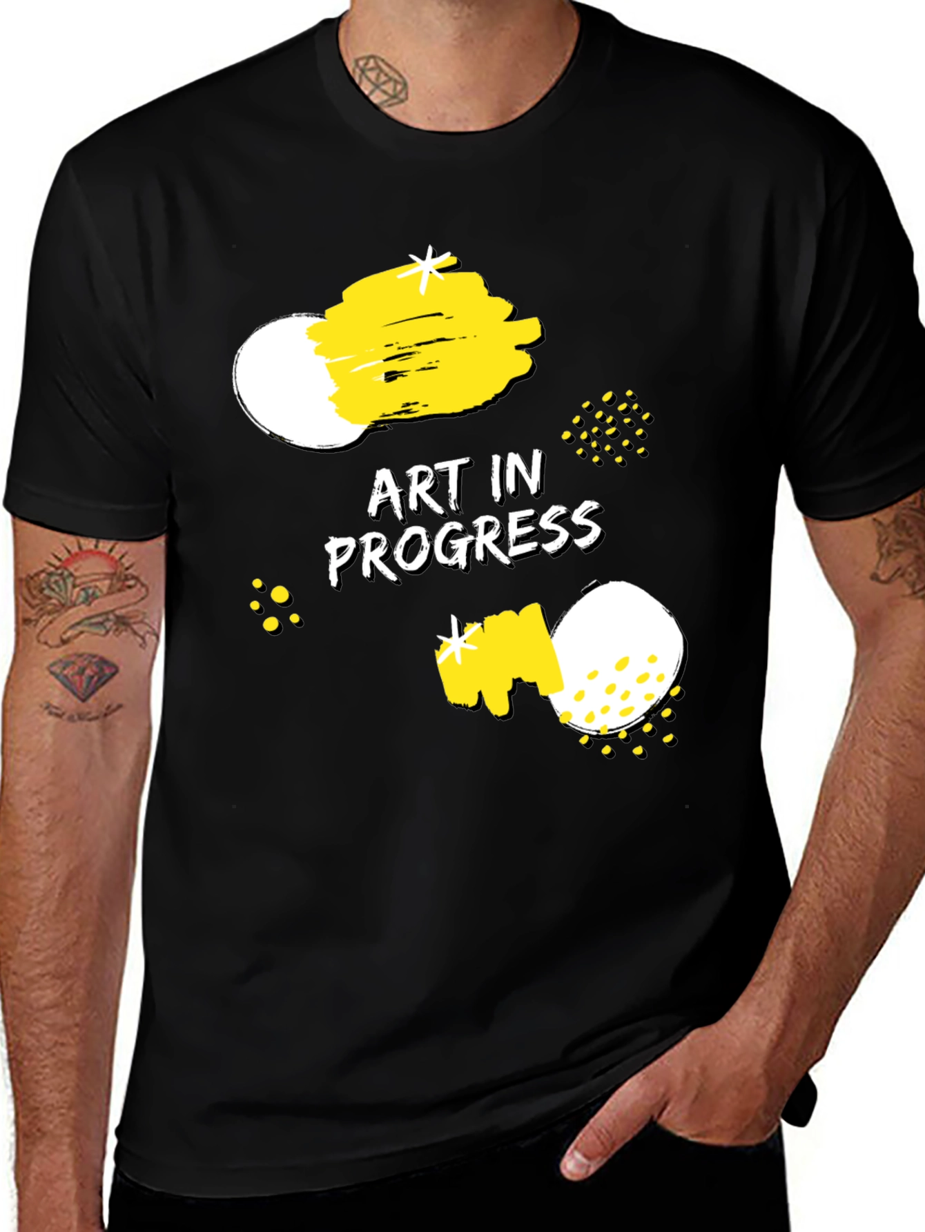 Variant 16 of Art in Progress Graphic Tee - Modern Artistic Design