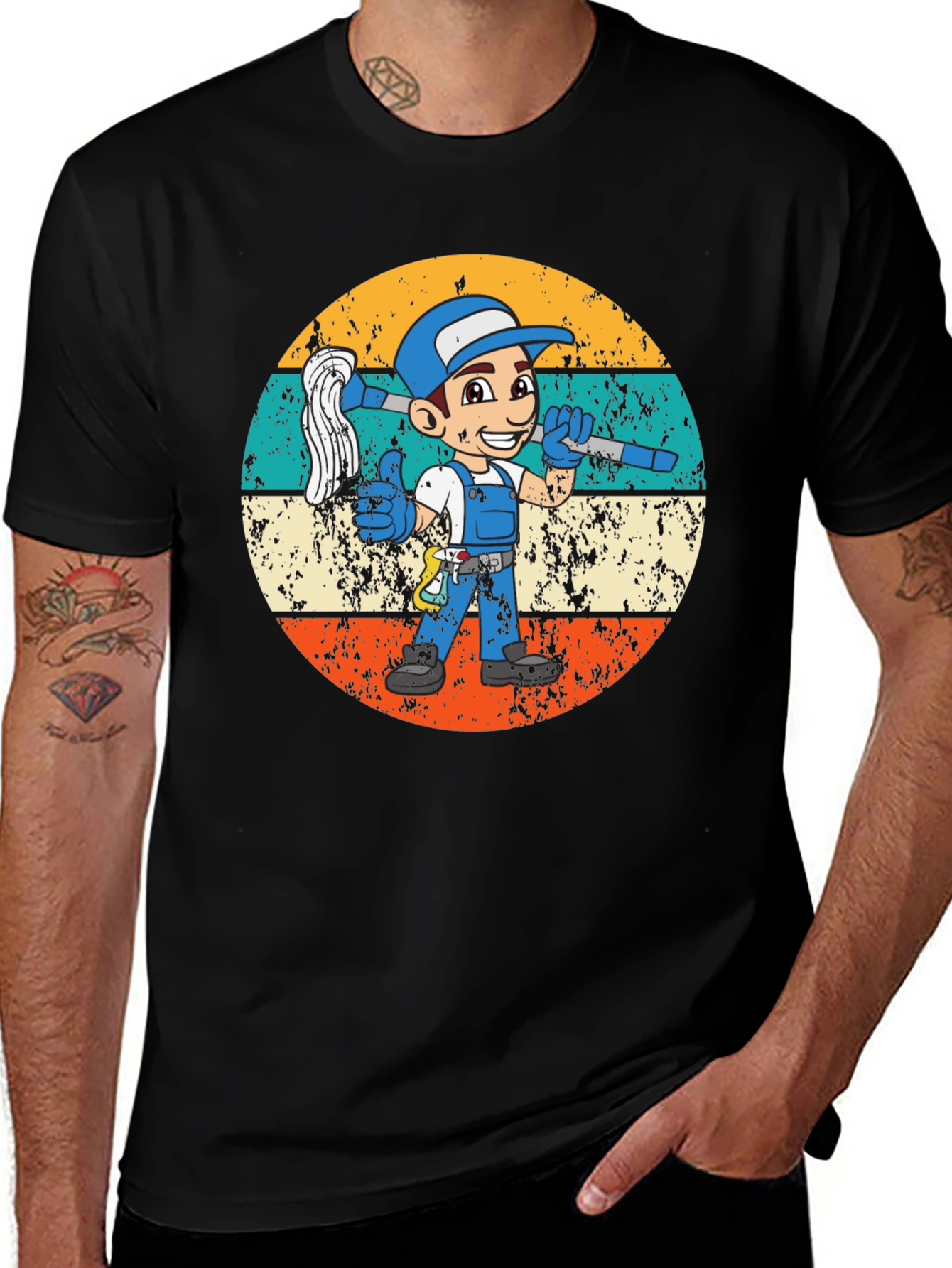 Variant 10 of Retro Cleaning Crew Cartoon Tee