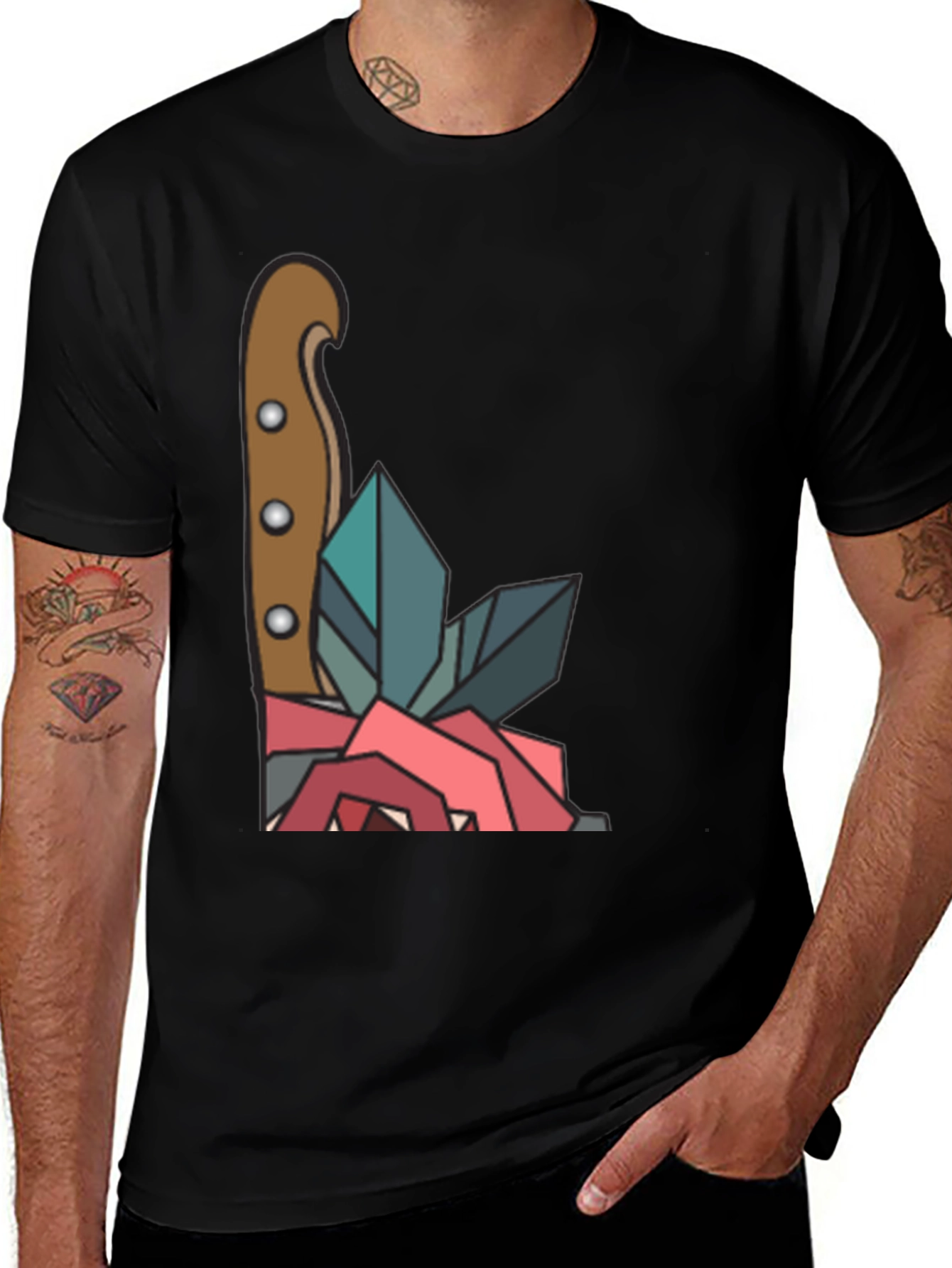 Rose & Crystal Dagger Graphic Tee