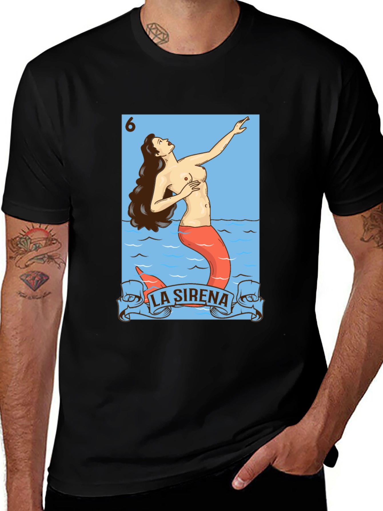 La Sirena Loteria T-Shirt - Black Cotton Tee