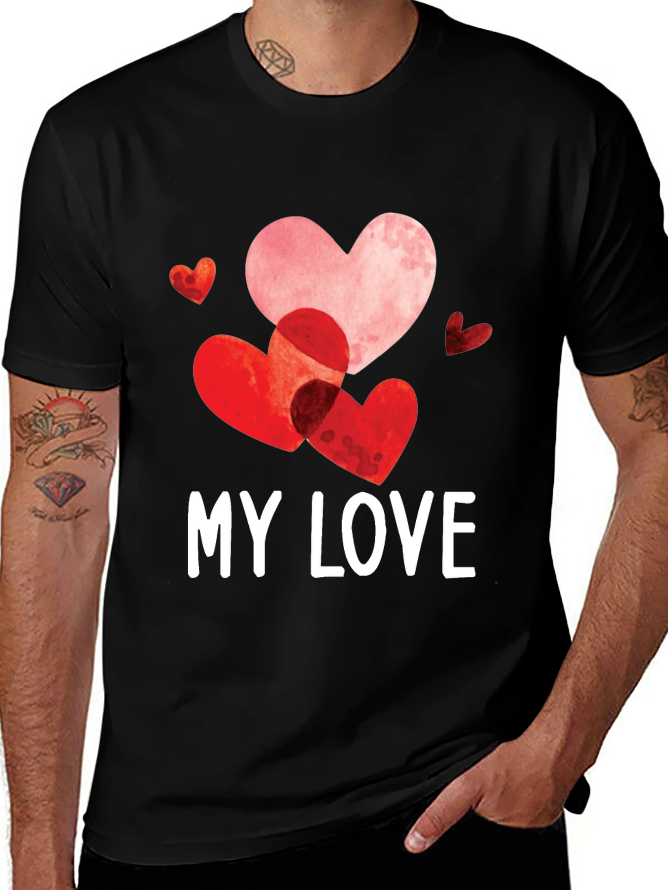 Variant 6 of My Love Valentine's Day Heart T-Shirt - Black