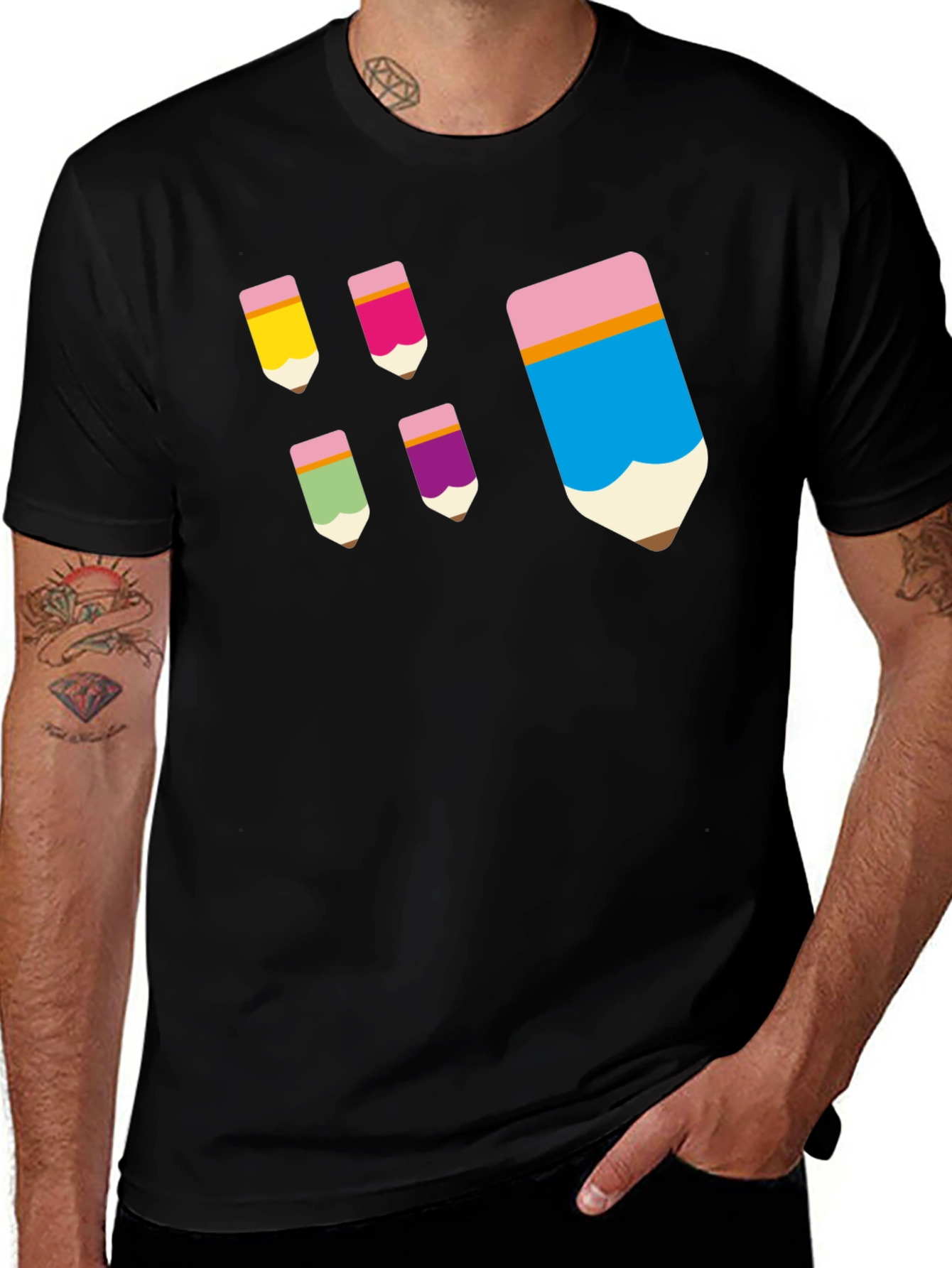 Variant 21 of Colorful Pencil Graphic T-Shirt