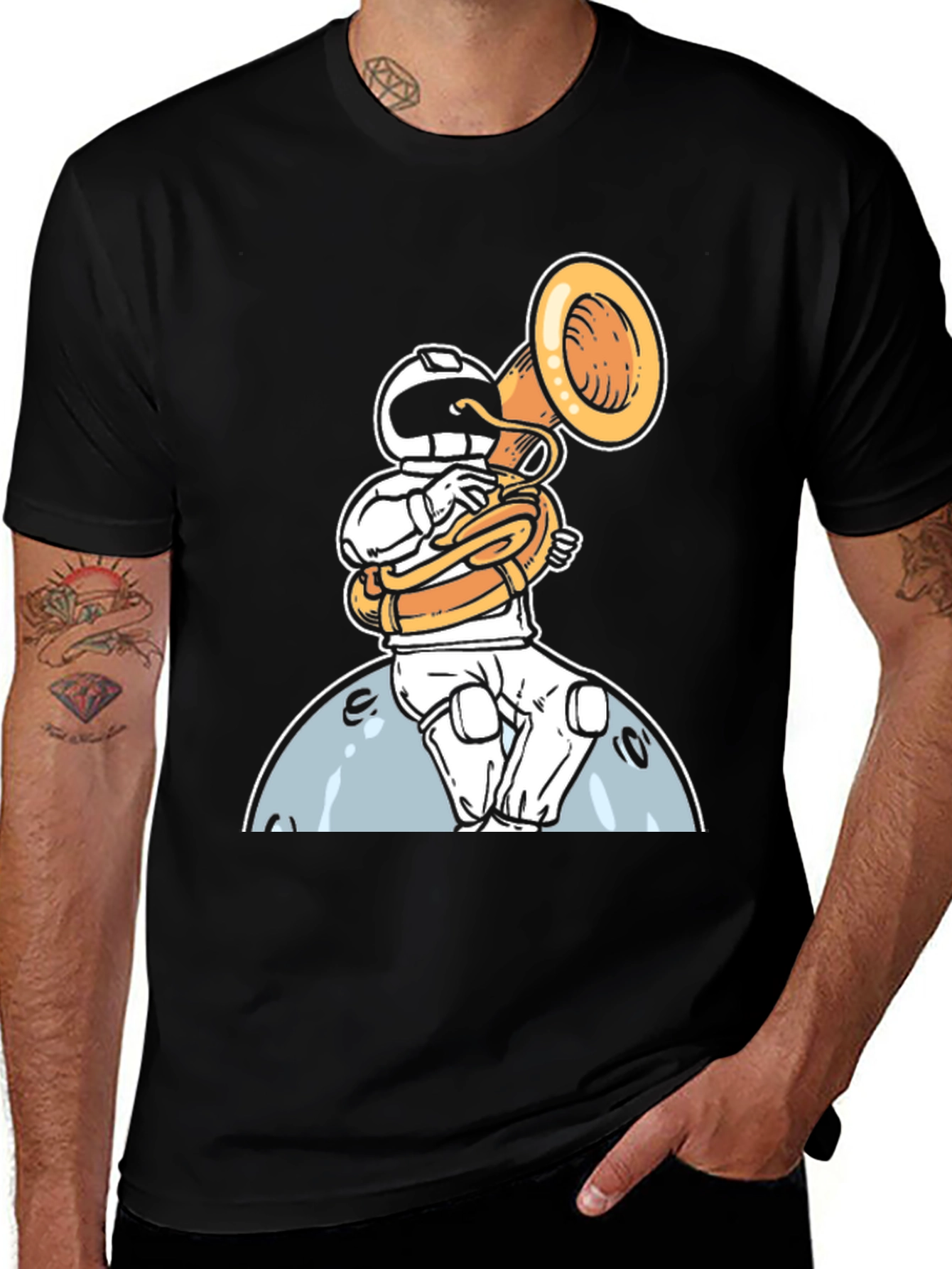 Variant 3 of Astronaut Tuba Player Graphic Tee