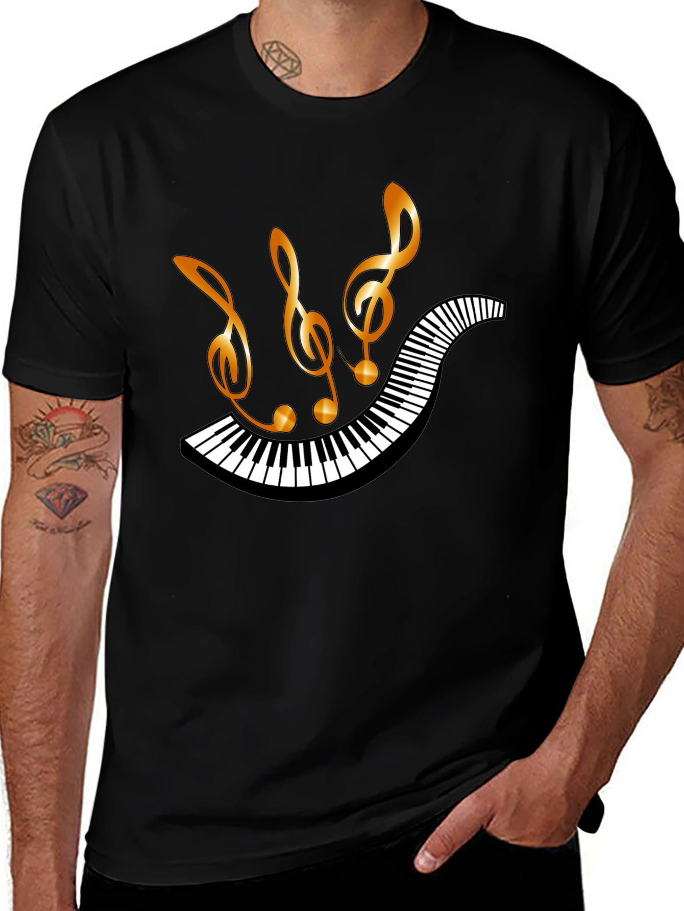 Variant 7 of Musical Notes & Piano Keys Graphic T-Shirt