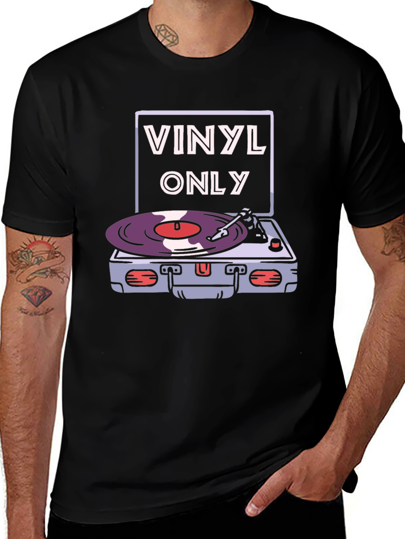 Variant 9 of Vinyl Only Graphic Tee - Retro Music Lover T-Shirt