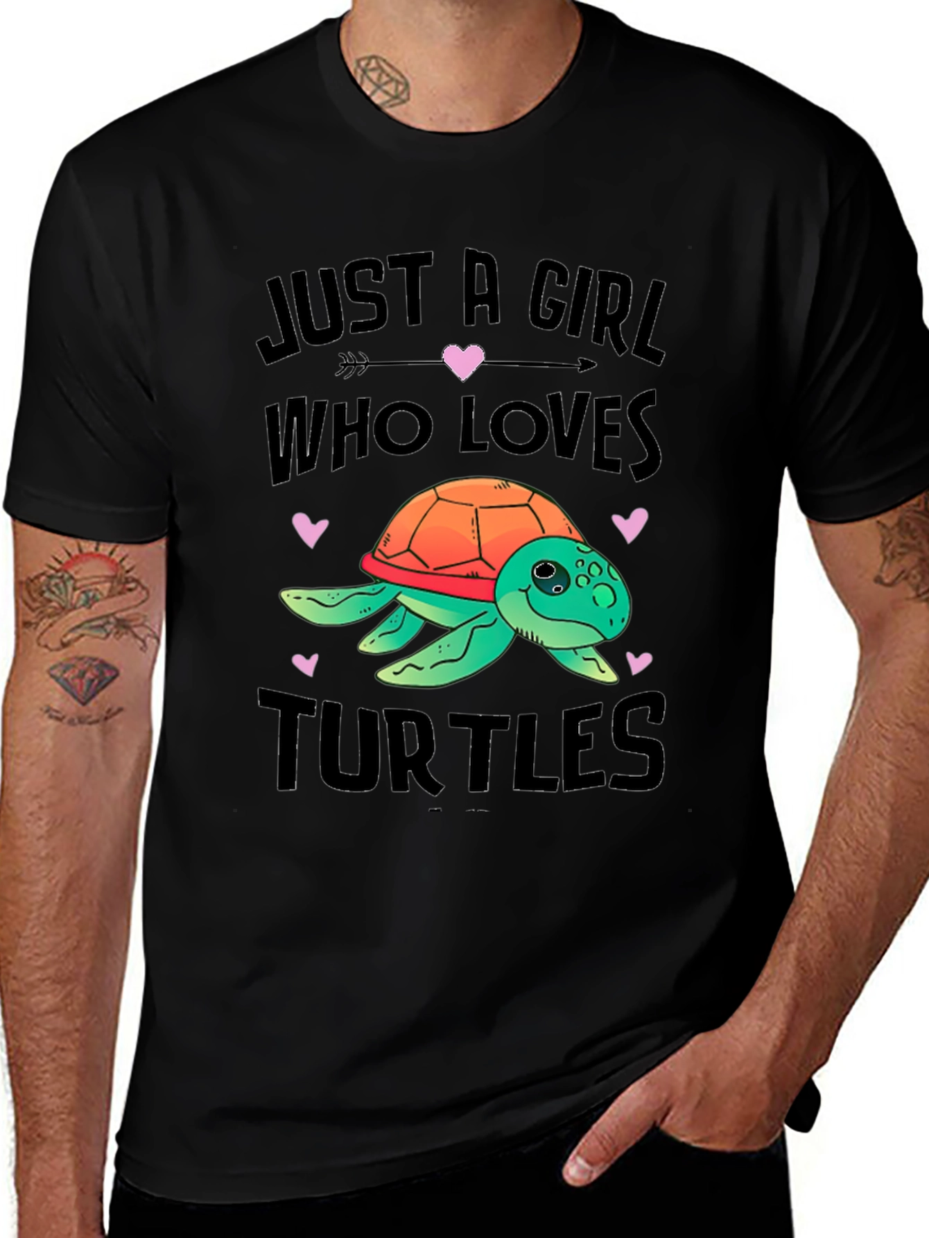 Just A Girl Who Loves Turtles Black T-Shirt