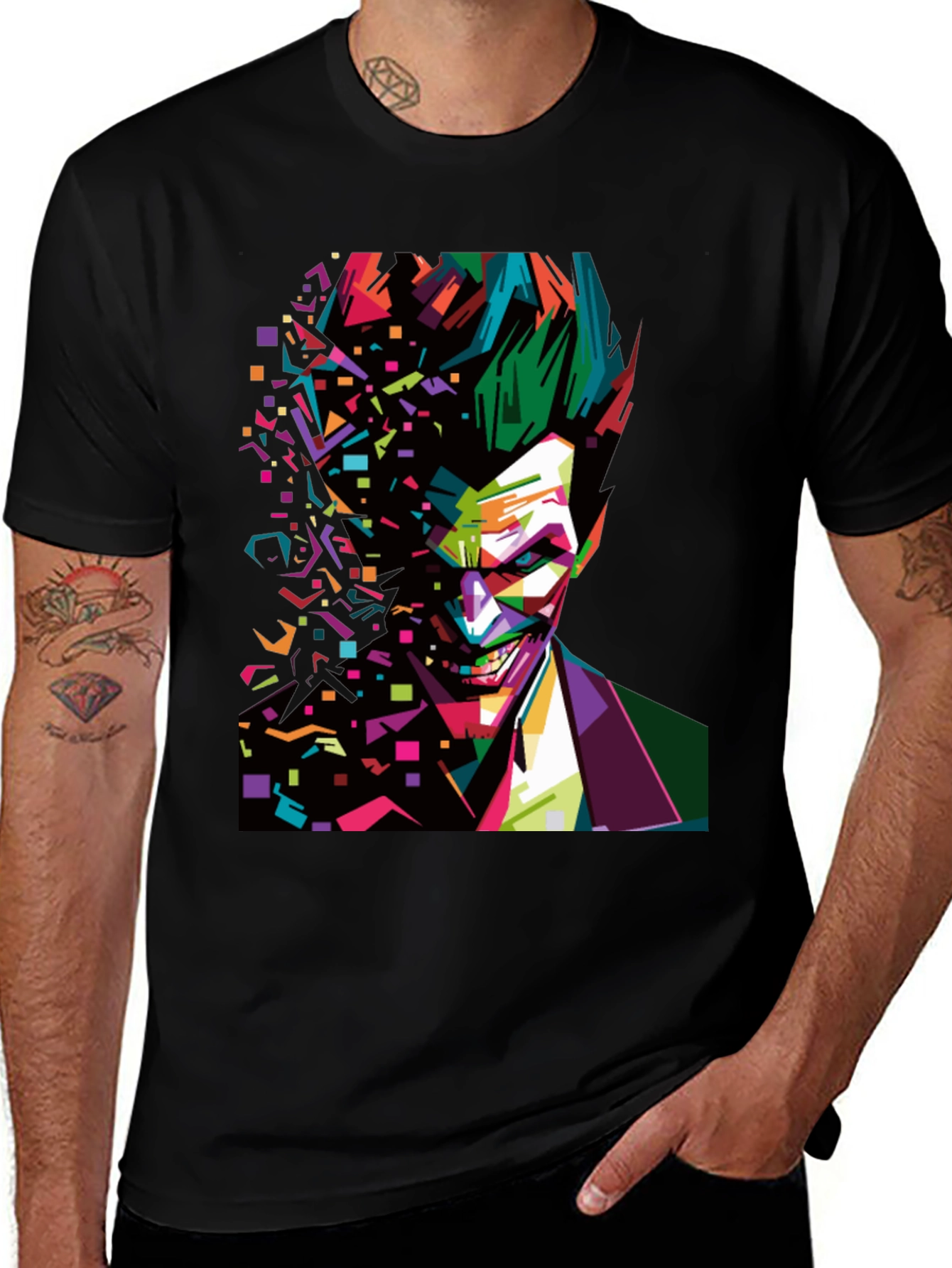 Joker Pixel Art Graphic T-Shirt - Dark Knight Tee