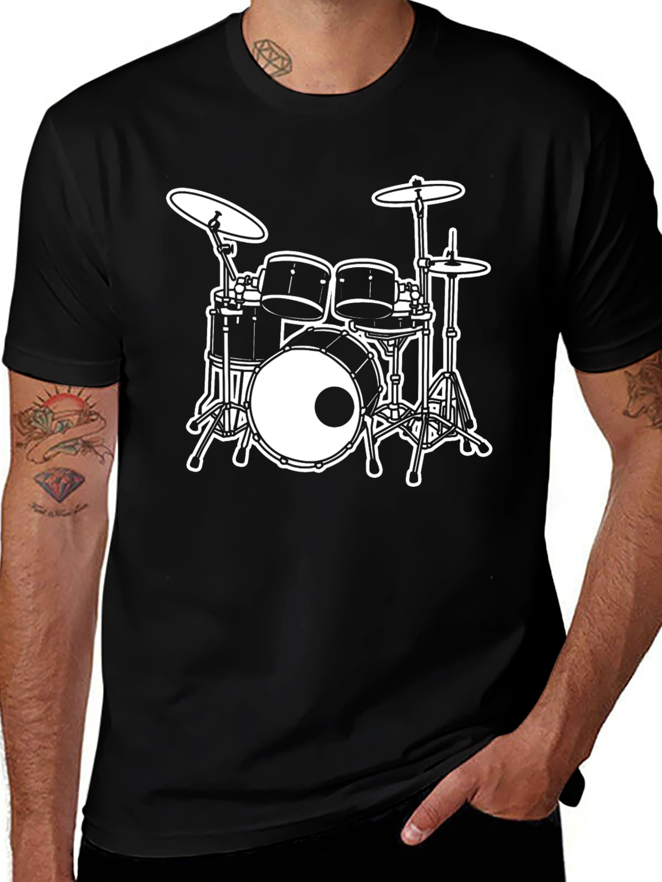 Variant 20 of Drum Set Graphic Tee - Rock Music T-Shirt