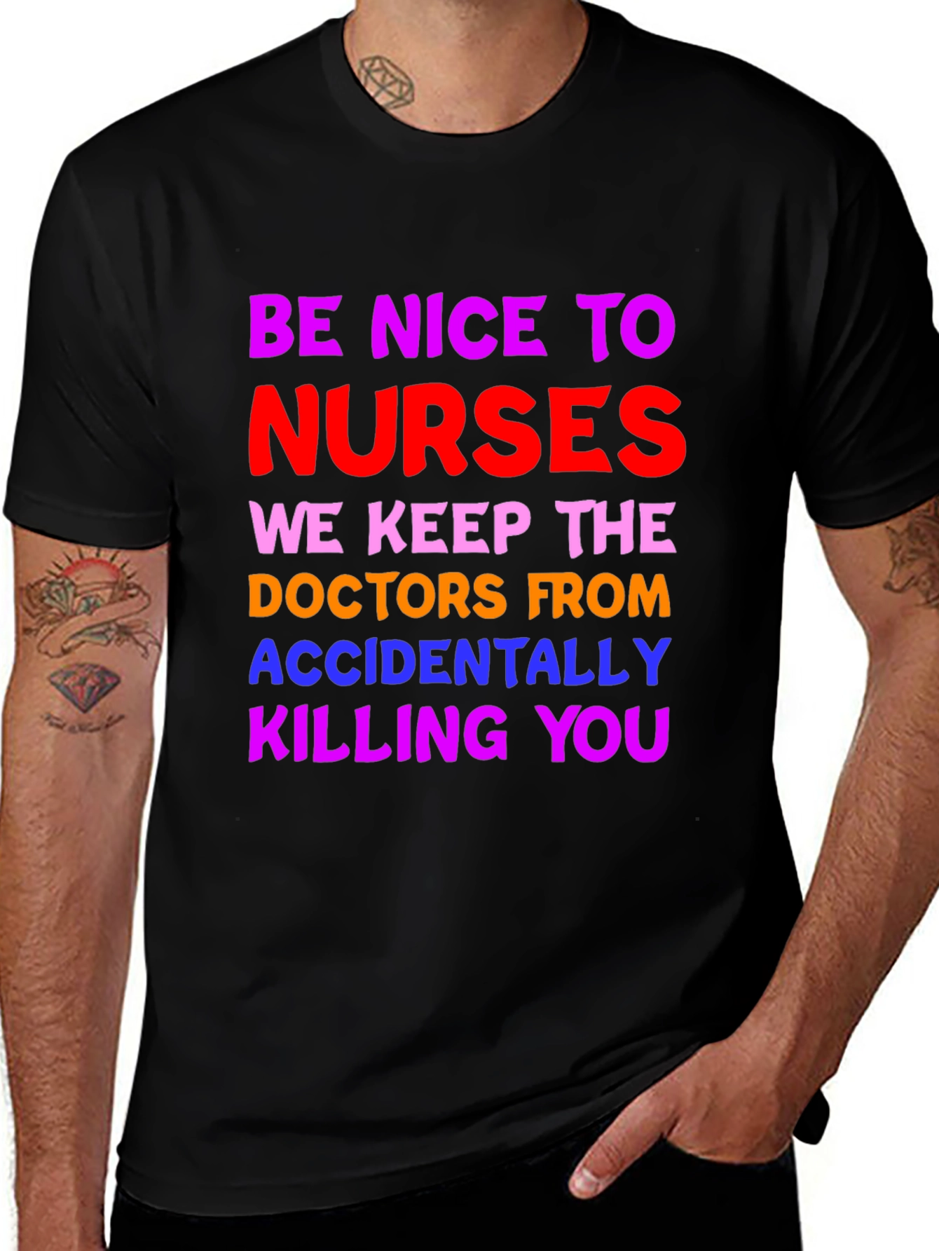 Variant 24 of Funny Nurse T-Shirt - "Be Nice To Nurses"