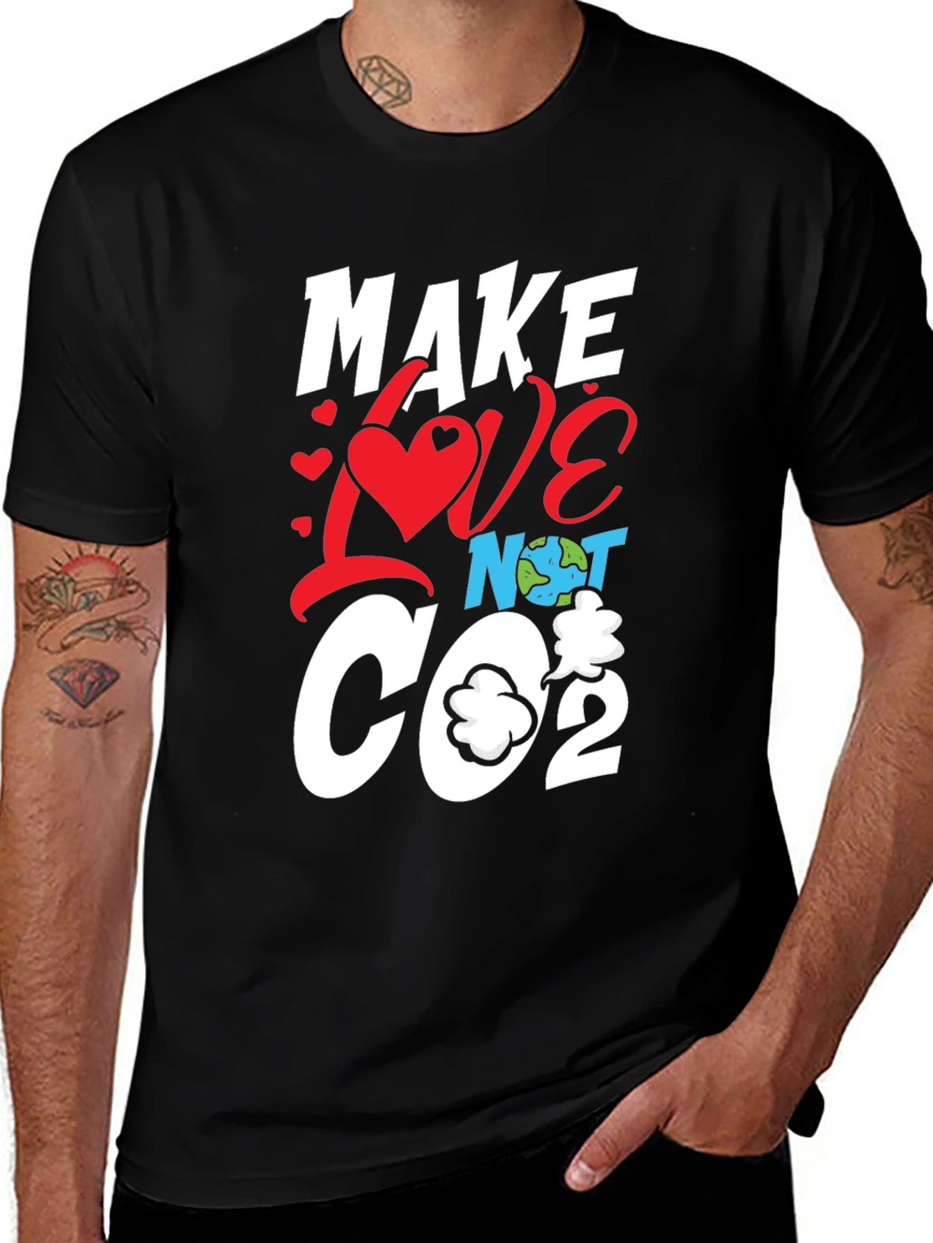 Variant 15 of Make Love Not CO2 Graphic Tee - Eco-Friendly Design