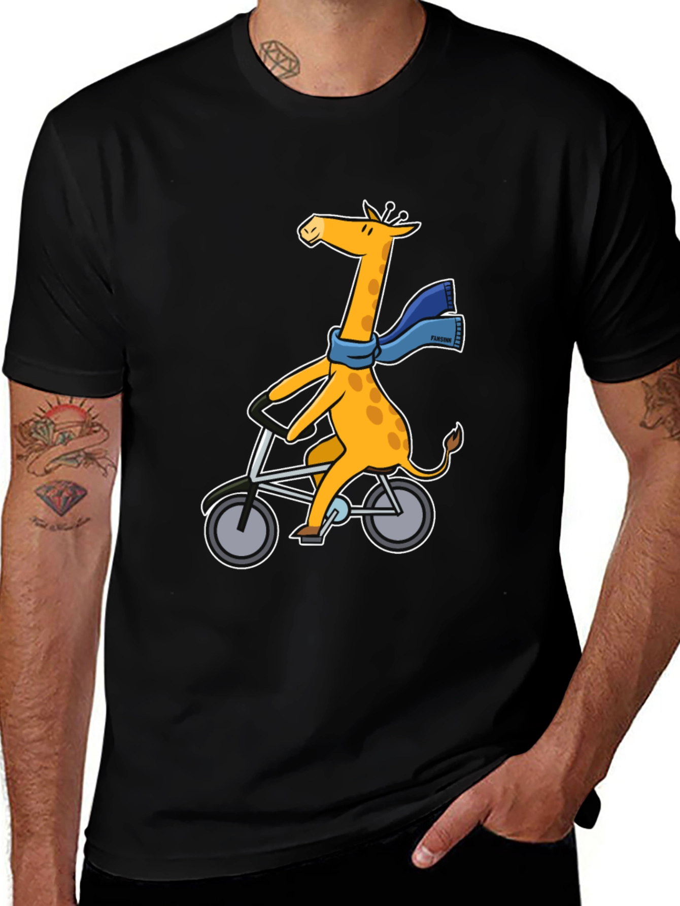 Variant 19 of Giraffe on Bike Graphic Tee - Unisex