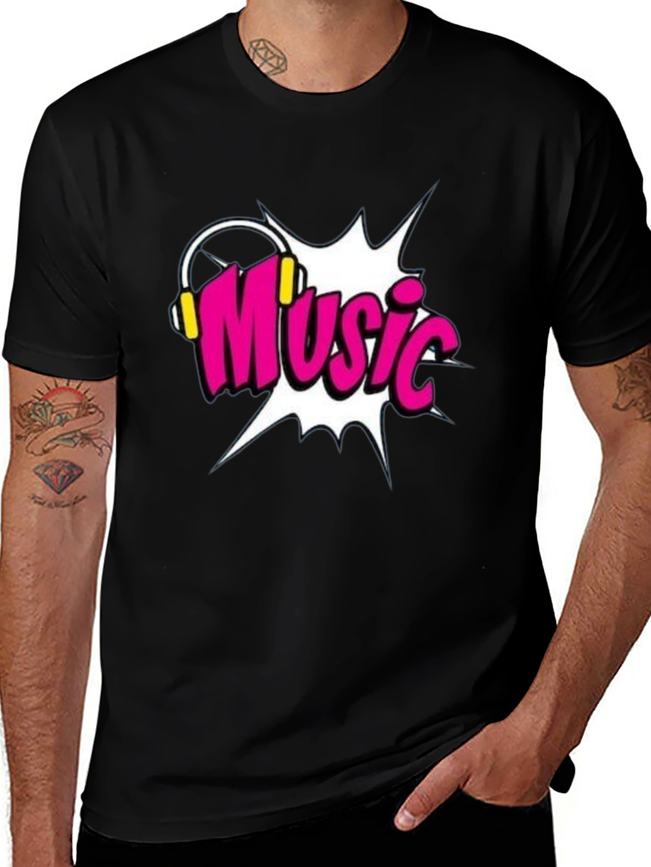 Variant 27 of Music Explosion T-Shirt - Stylish Black Tee