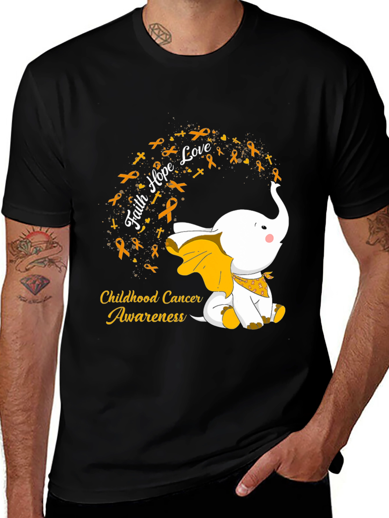 Childhood Cancer Awareness Elephant Graphic Tee