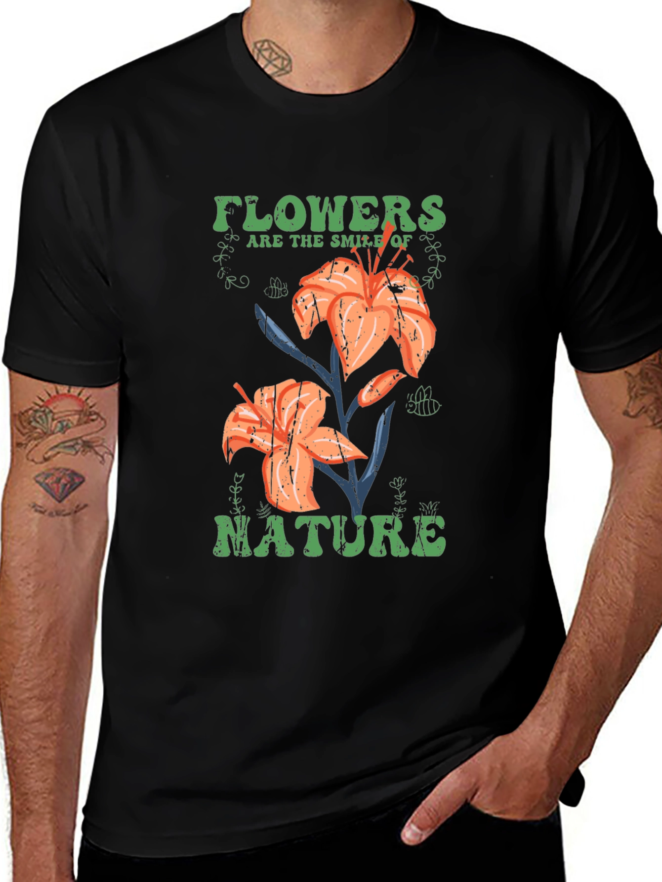 Variant 24 of Nature's Smile T-Shirt - Floral Graphic Tee