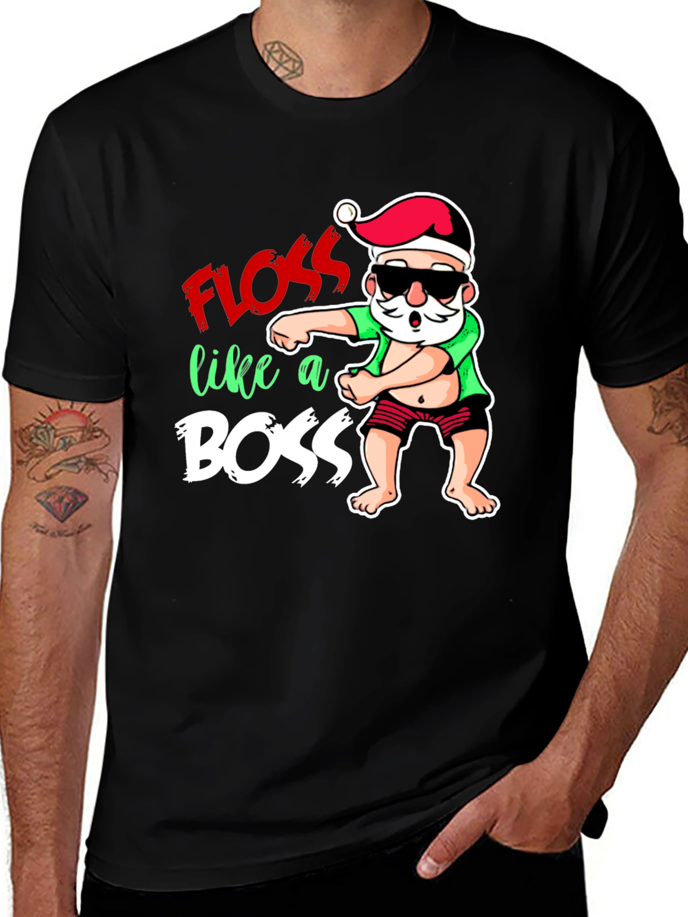 Floss Like a Boss Christmas Santa T-Shirt