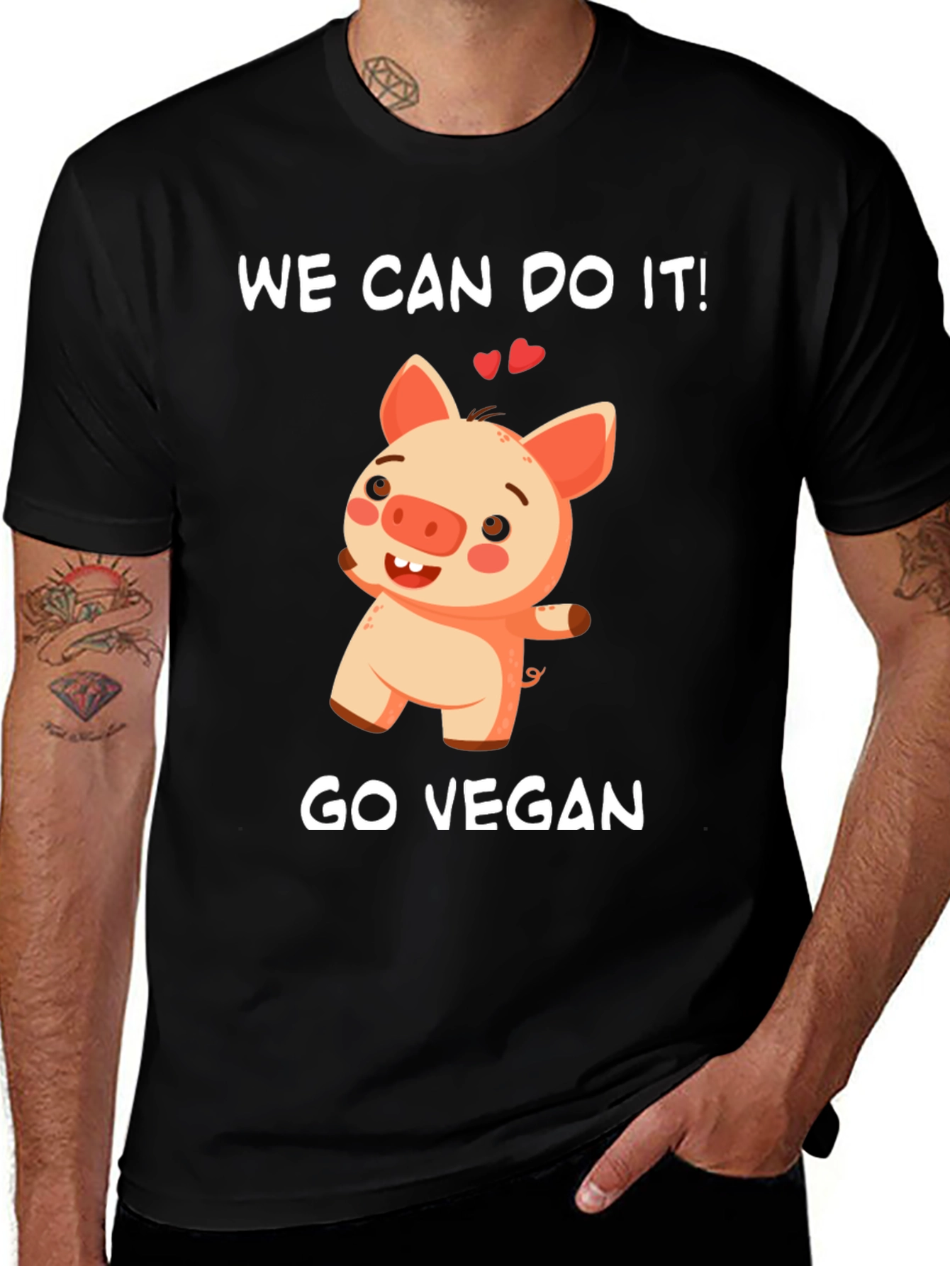 Variant 28 of Vegan Pig T-Shirt - We Can Do It!