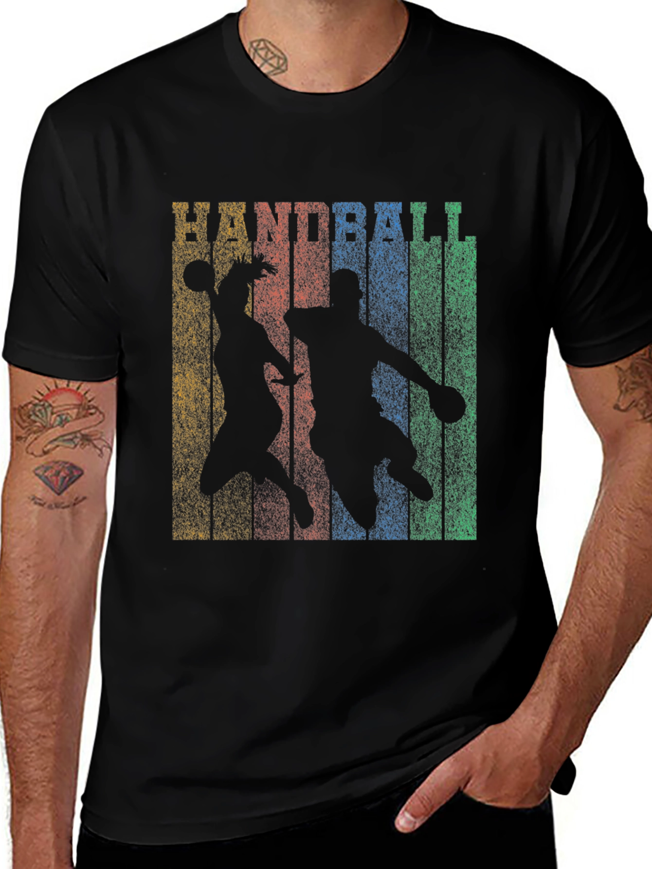 Variant 23 of Handball Retro Style Graphic T-Shirt