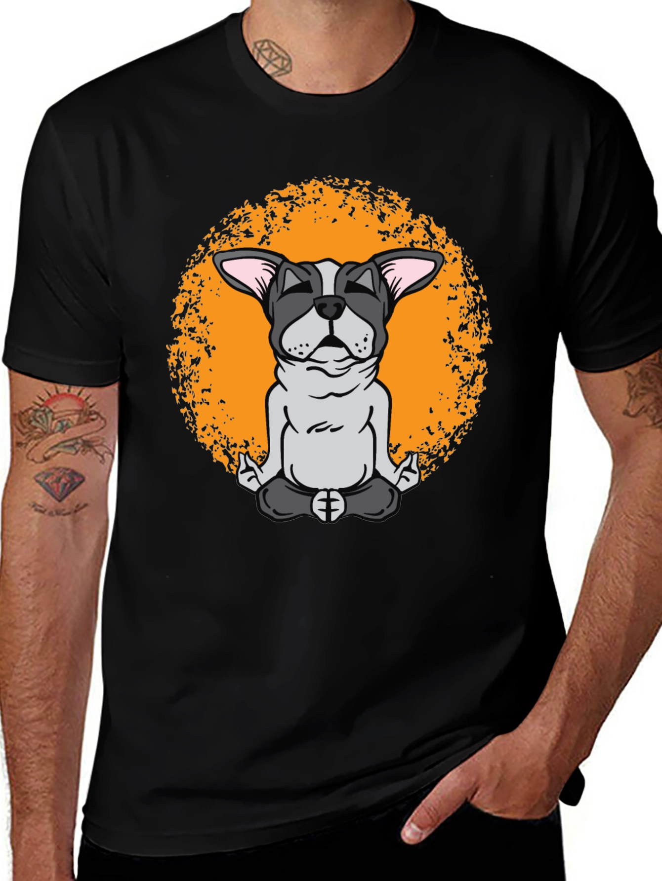 Variant 17 of Zen Dog T-Shirt - Meditating French Bulldog Tee