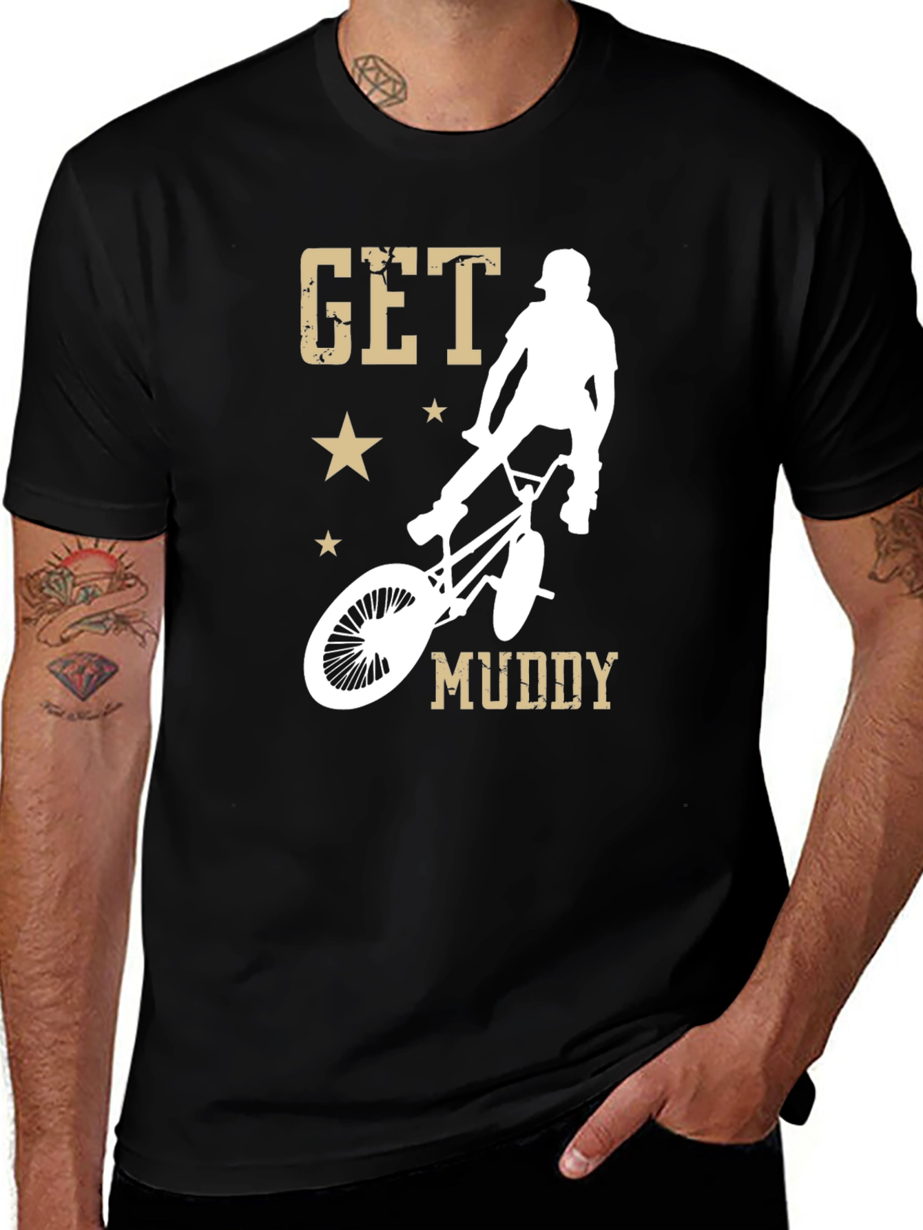 Get Muddy BMX Biker Graphic T-Shirt