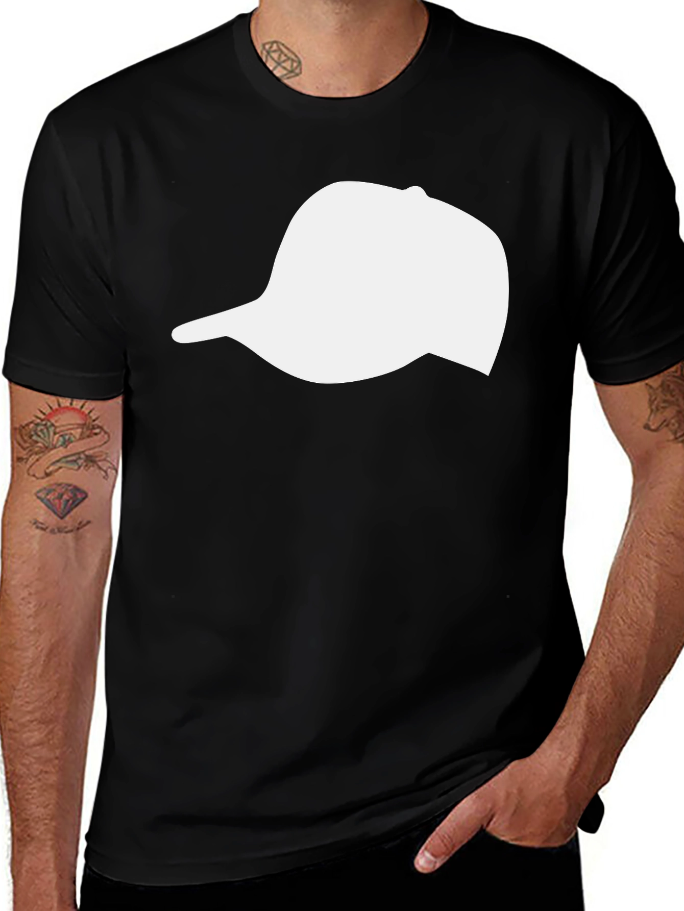 Variant 4 of Baseball Cap Graphic Black T-Shirt