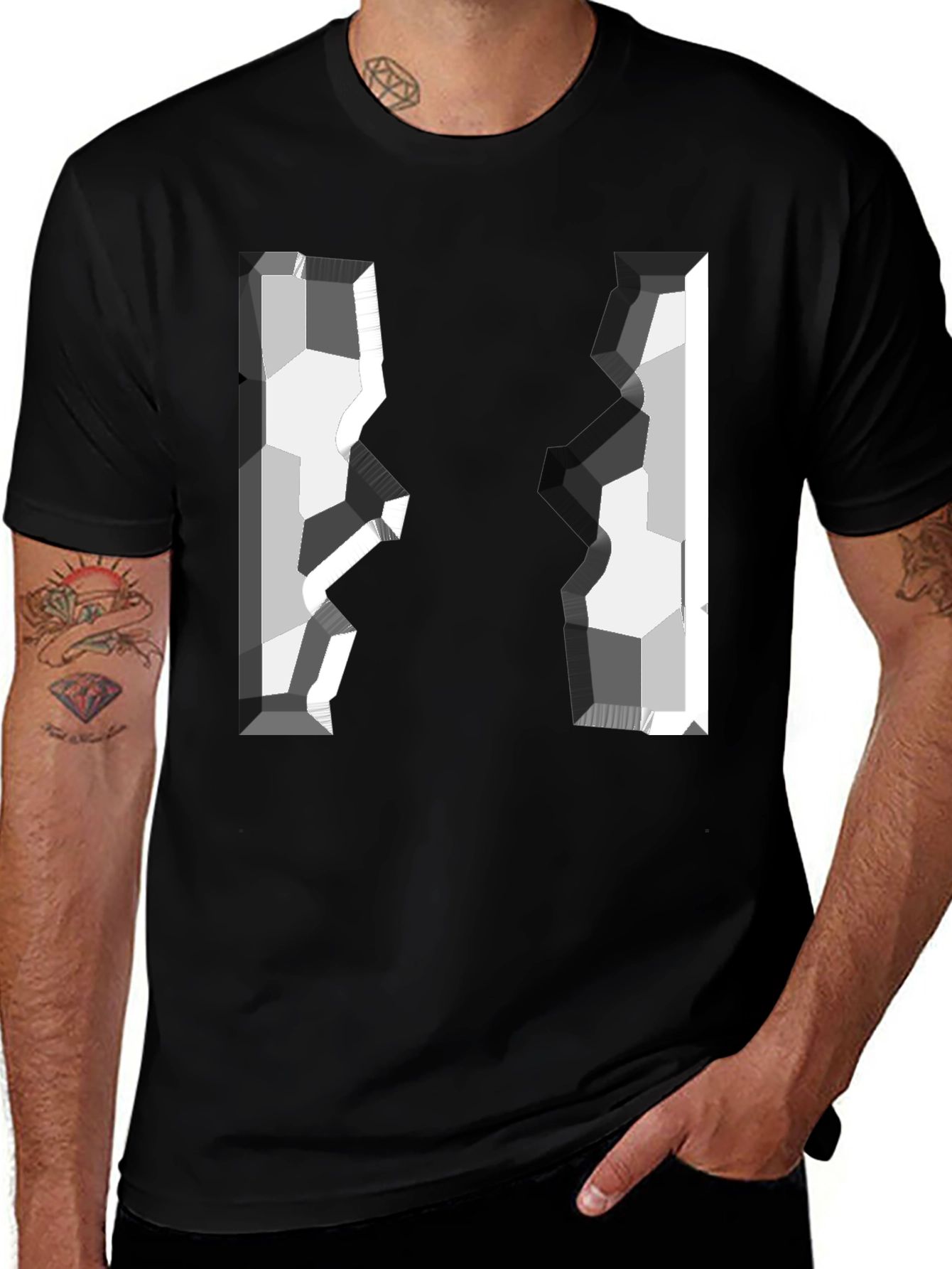 Variant 28 of Abstract Geometric Graphic Tee - Modern Style