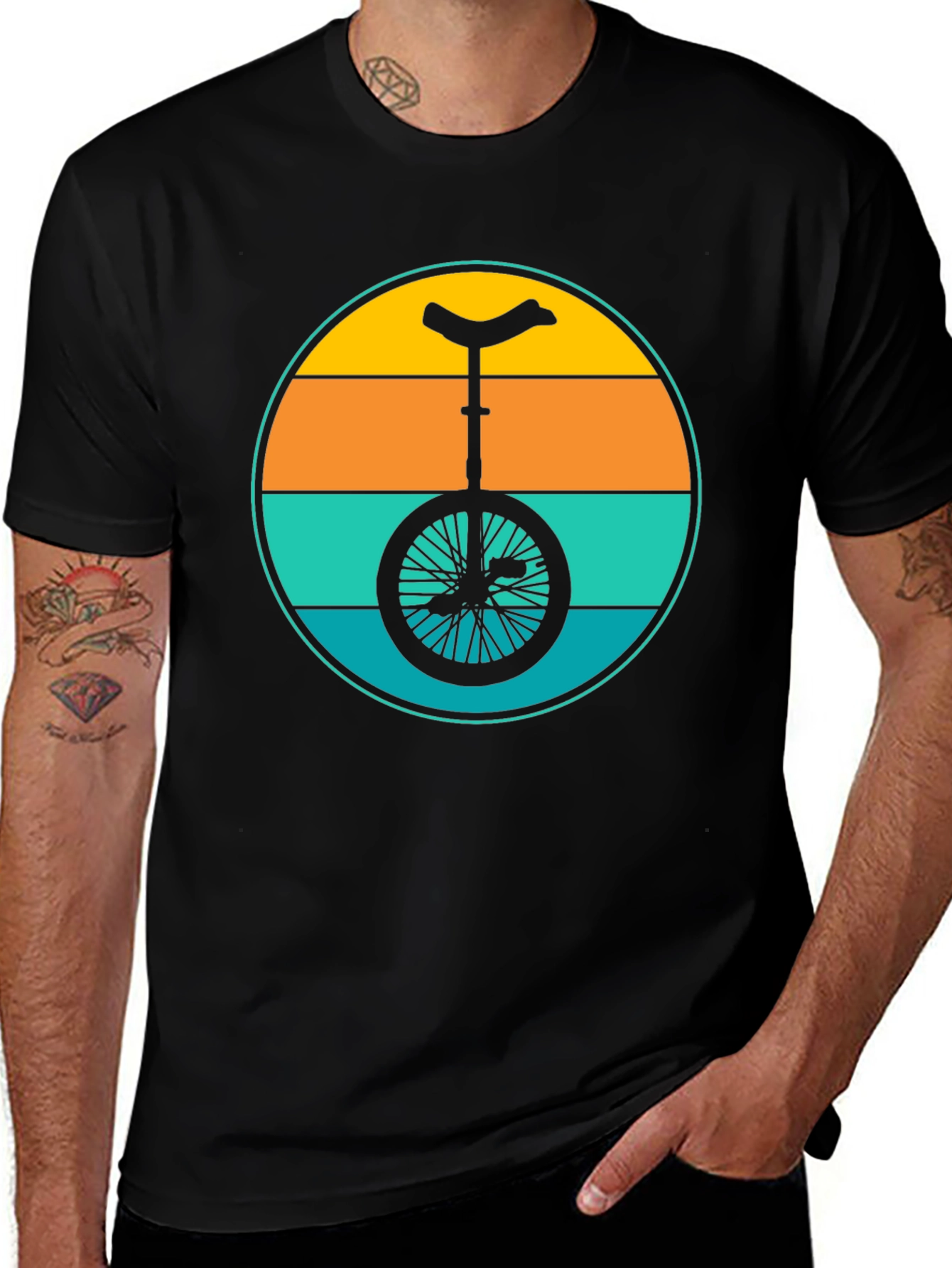 Variant 5 of Retro Unicycle Graphic T-Shirt