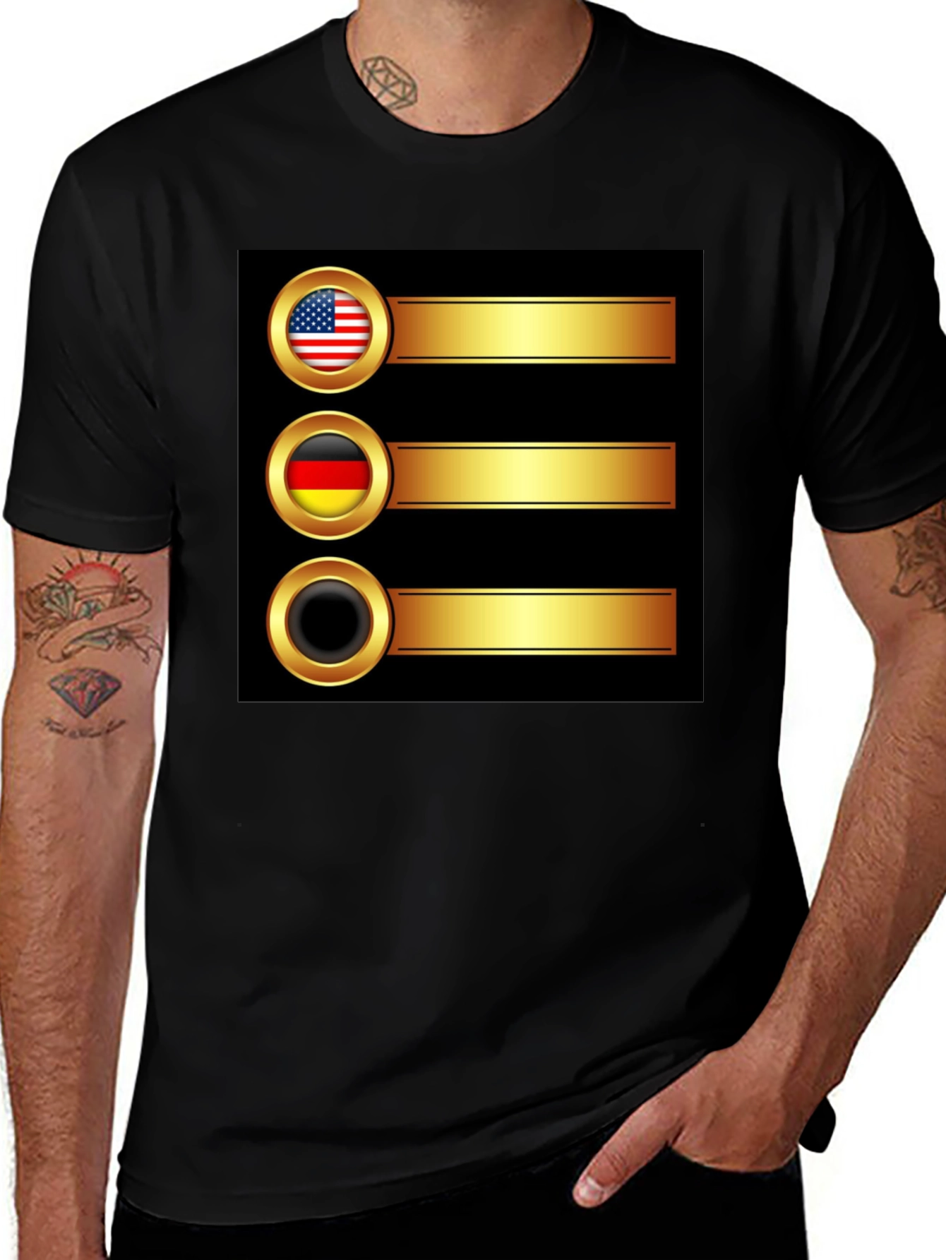 Variant 28 of USA Germany T-Shirt Novelty Gold