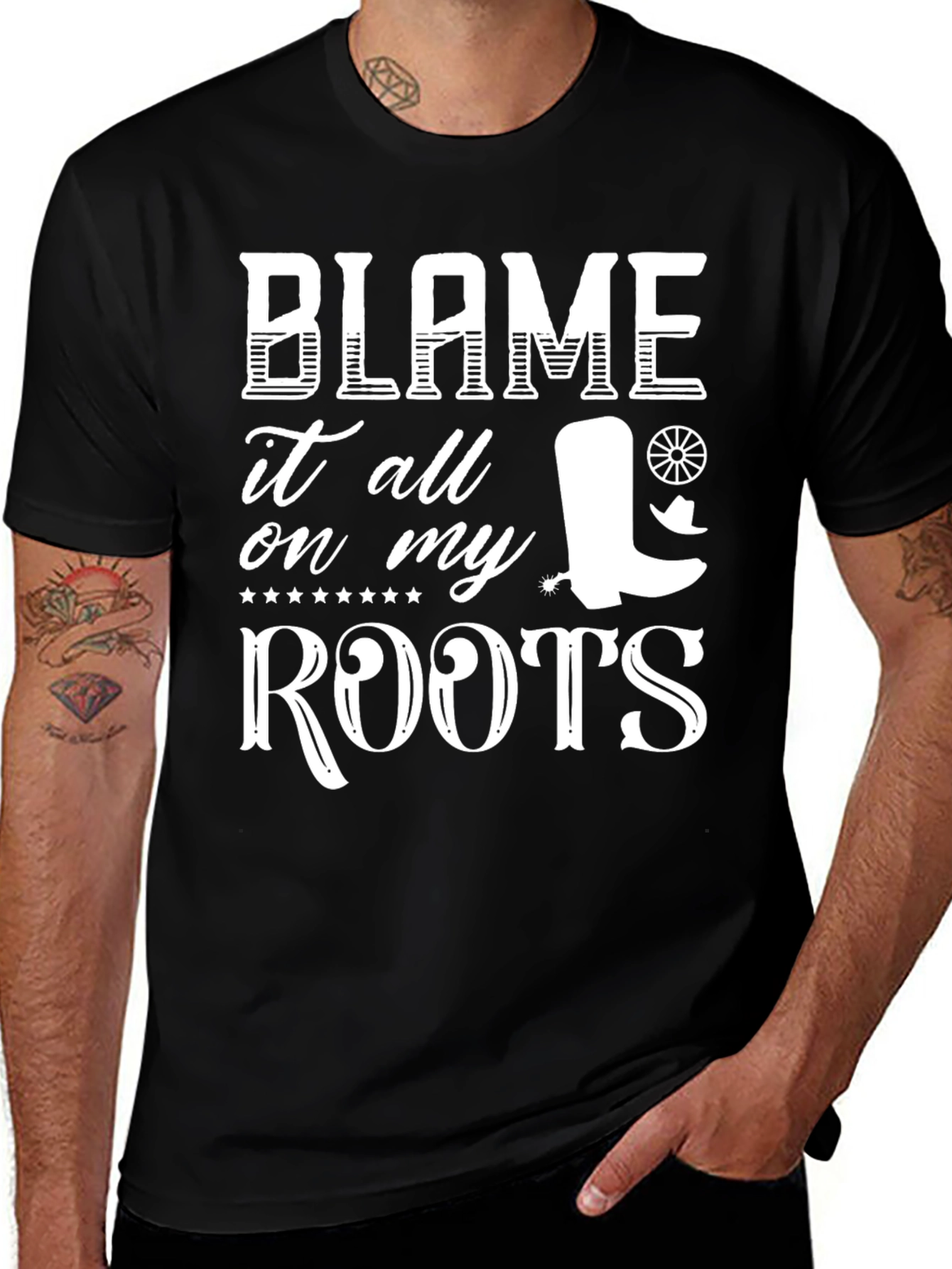 Blame It On My Roots Graphic Tee - Country Style Shirt
