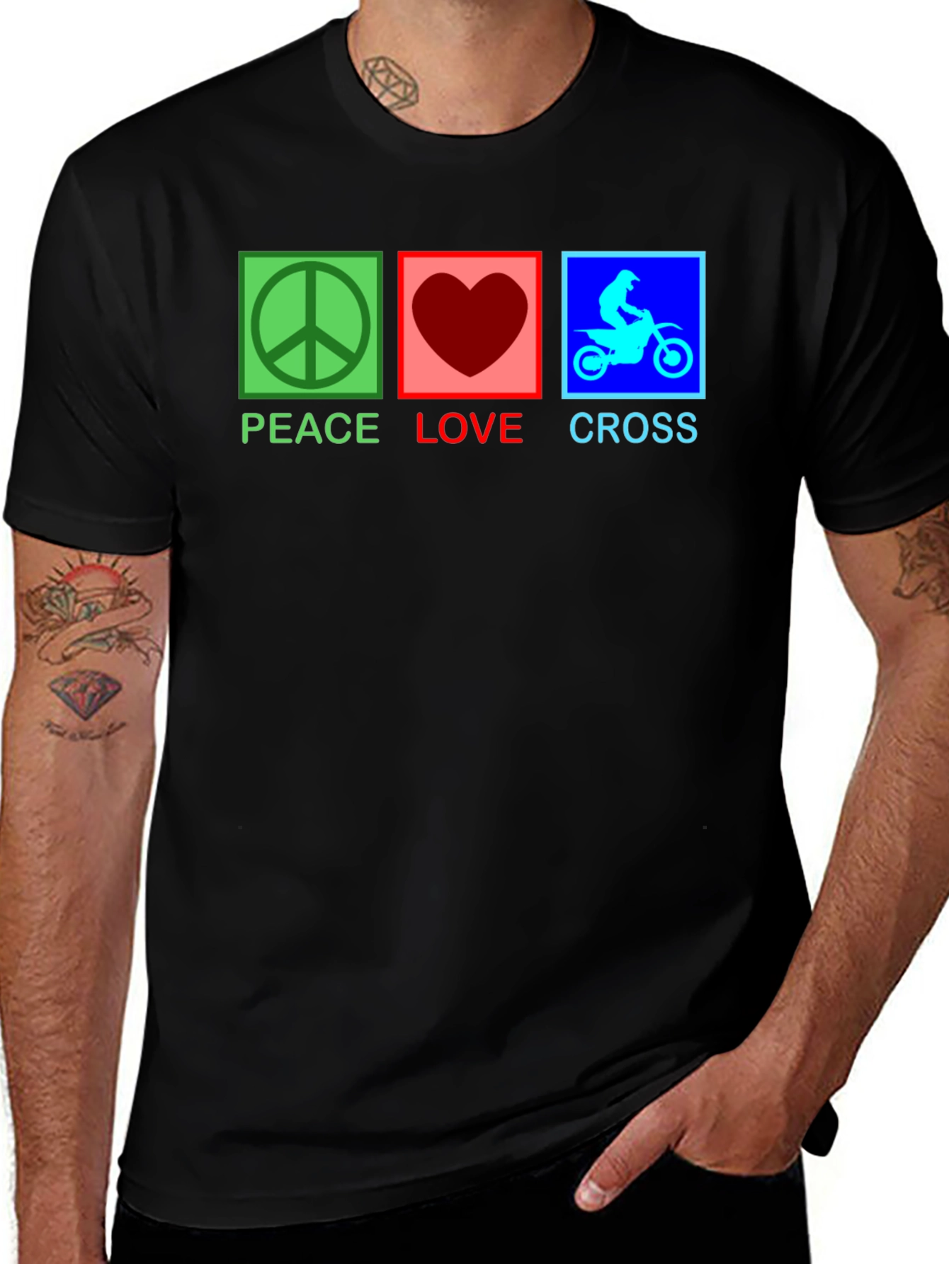 Variant 16 of Peace Love Cross Motocross T-Shirt