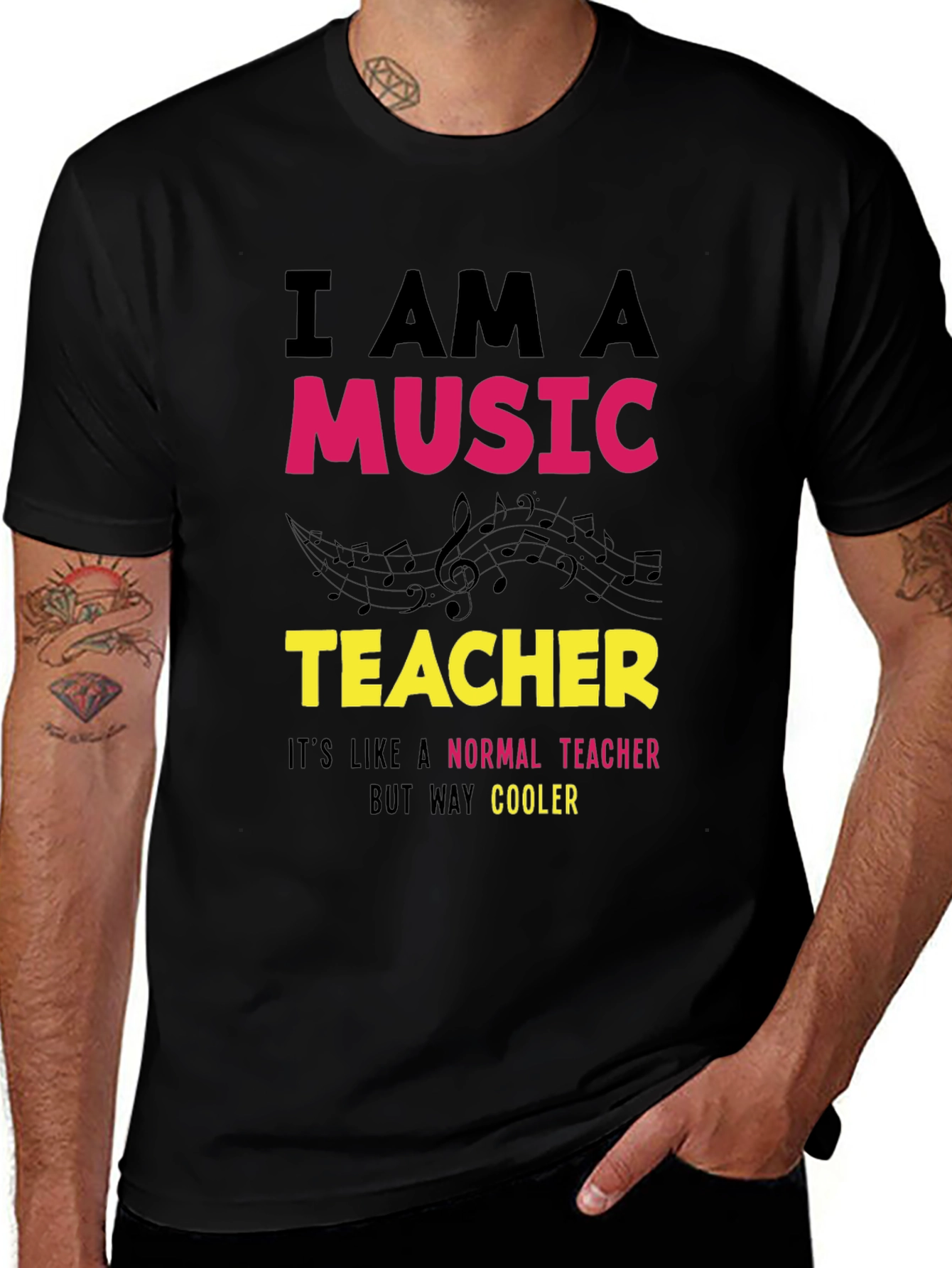 Variant 29 of Music Teacher T-Shirt - Way Cooler Than Normal!