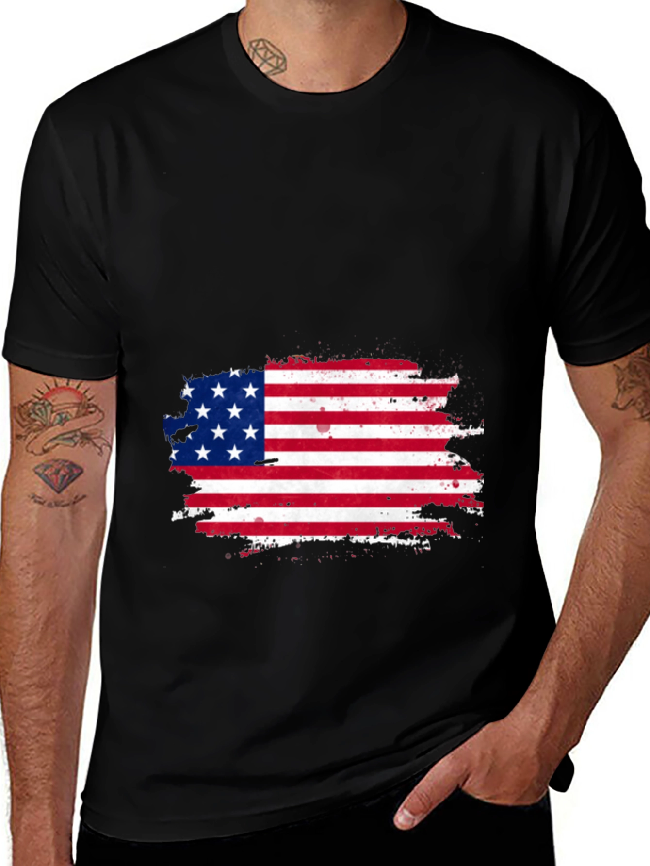 Variant 16 of American Flag Distressed Graphic Tee