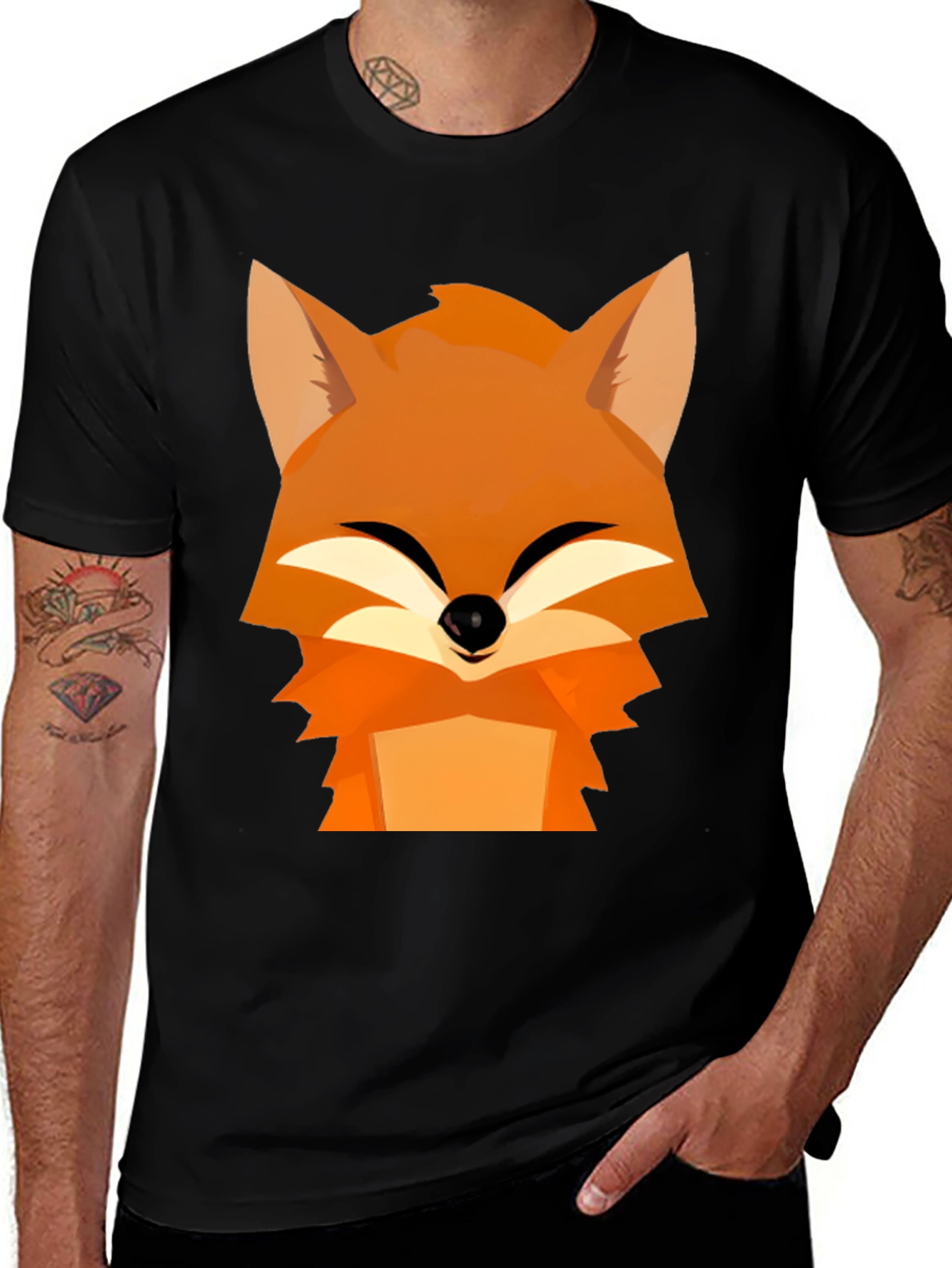 Variant 30 of Fox Graphic Tee - Black Cotton Comfort