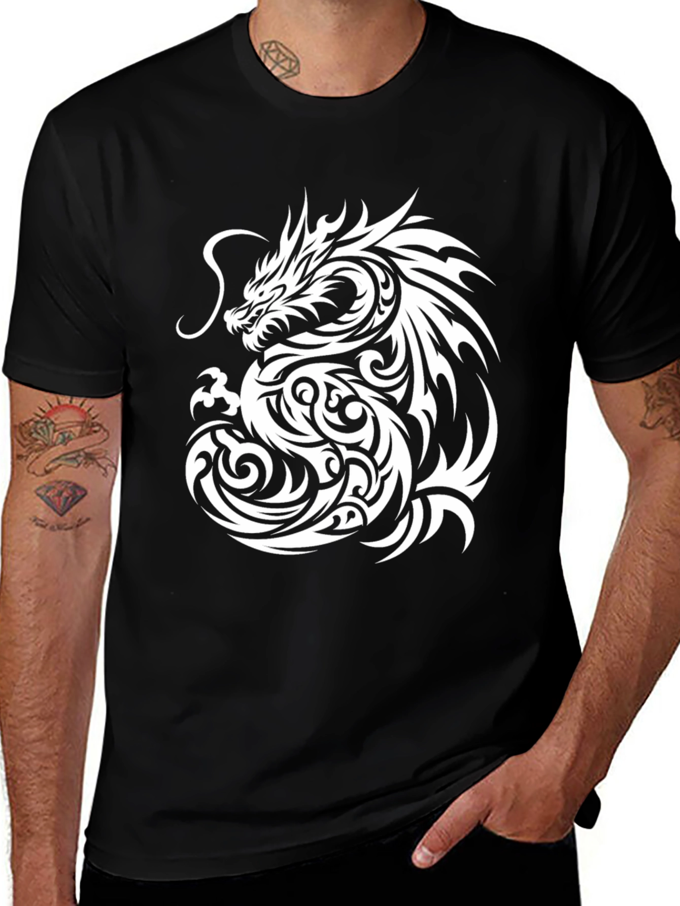 Variant 3 of Dragon Graphic Black T-Shirt