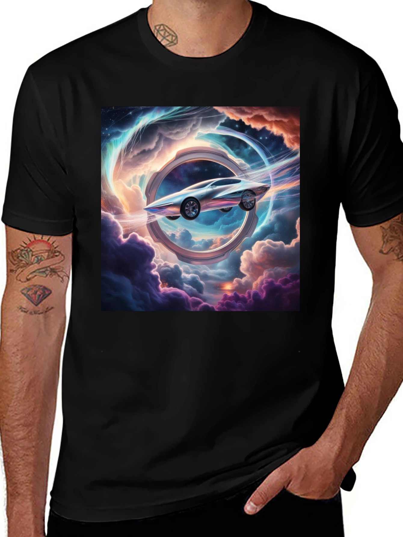 Variant 18 of Futuristic Car Through Time T-Shirt
