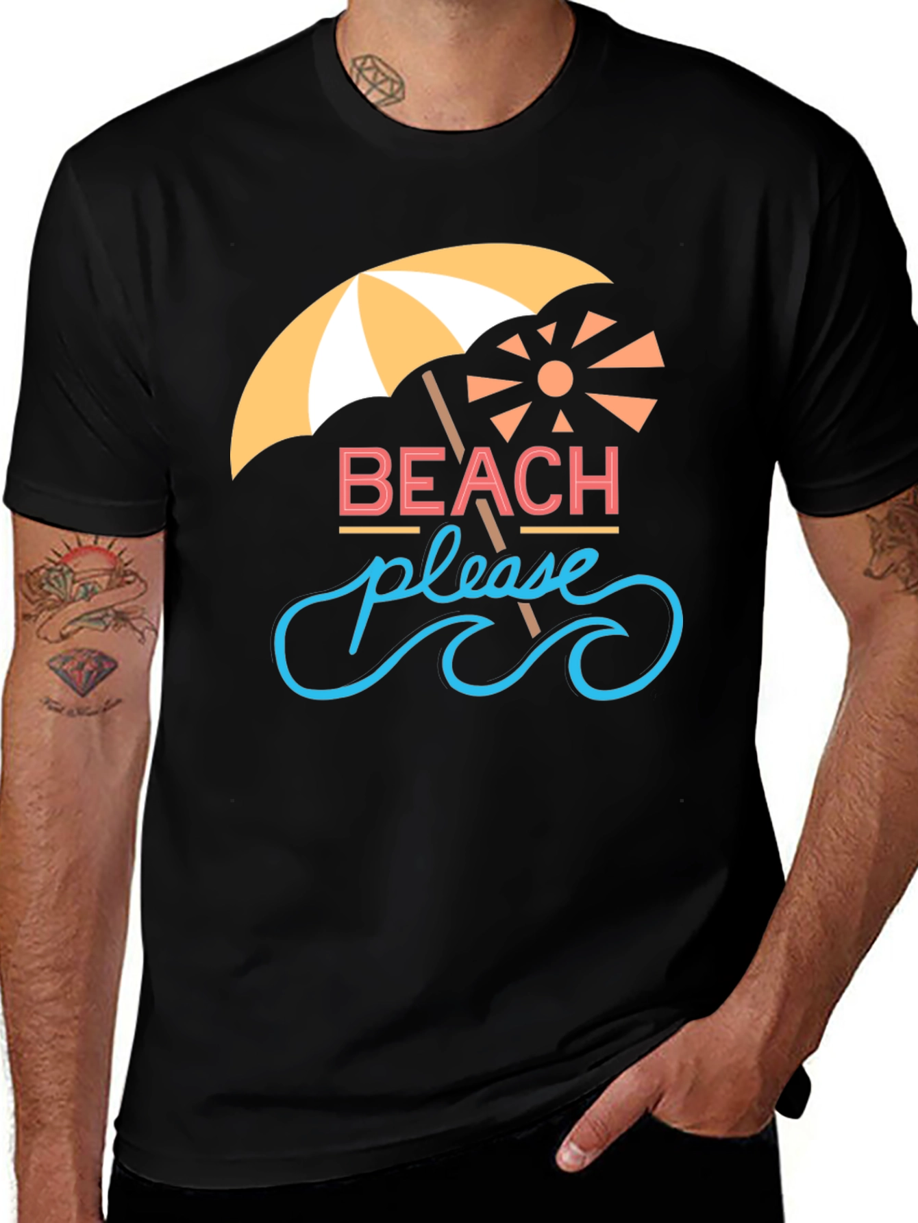 Beach Please Graphic T-Shirt - Summer Vacation Tee