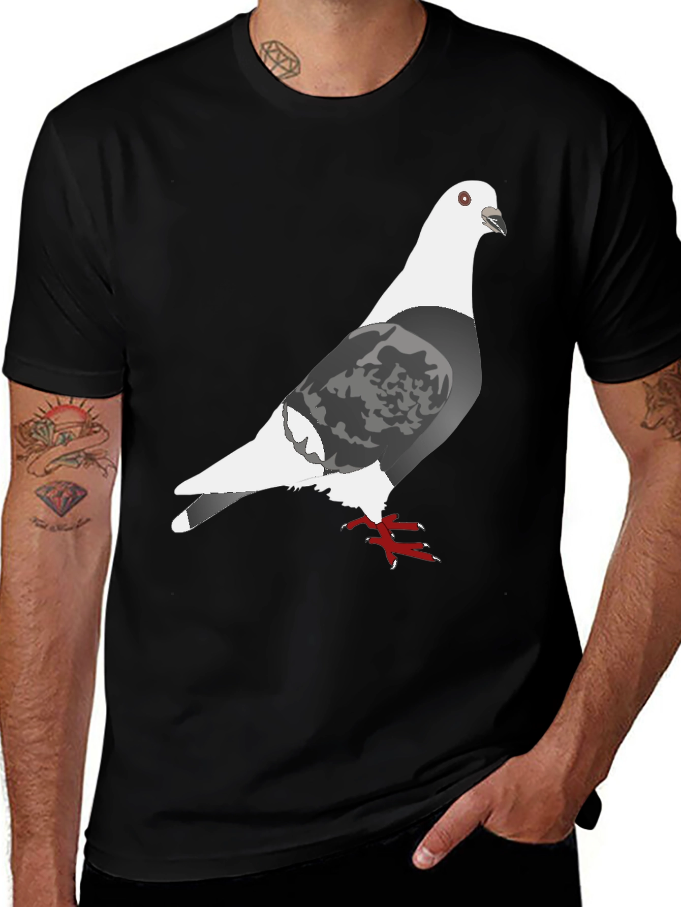 Variant 19 of Pigeon Graphic Tee - Unique Bird Design Shirt