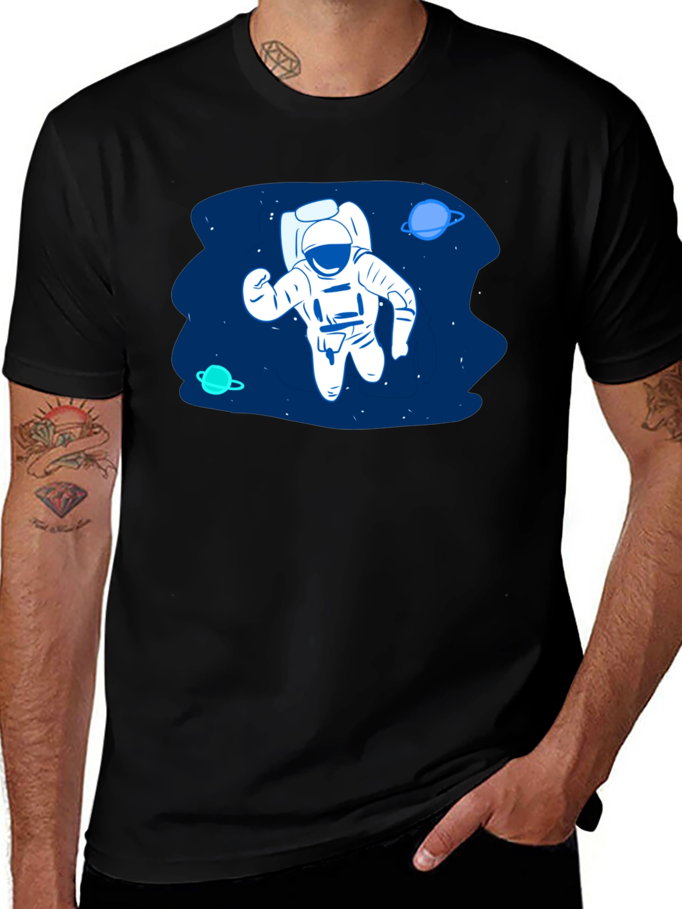 Variant 16 of Astronaut in Space Black T-Shirt